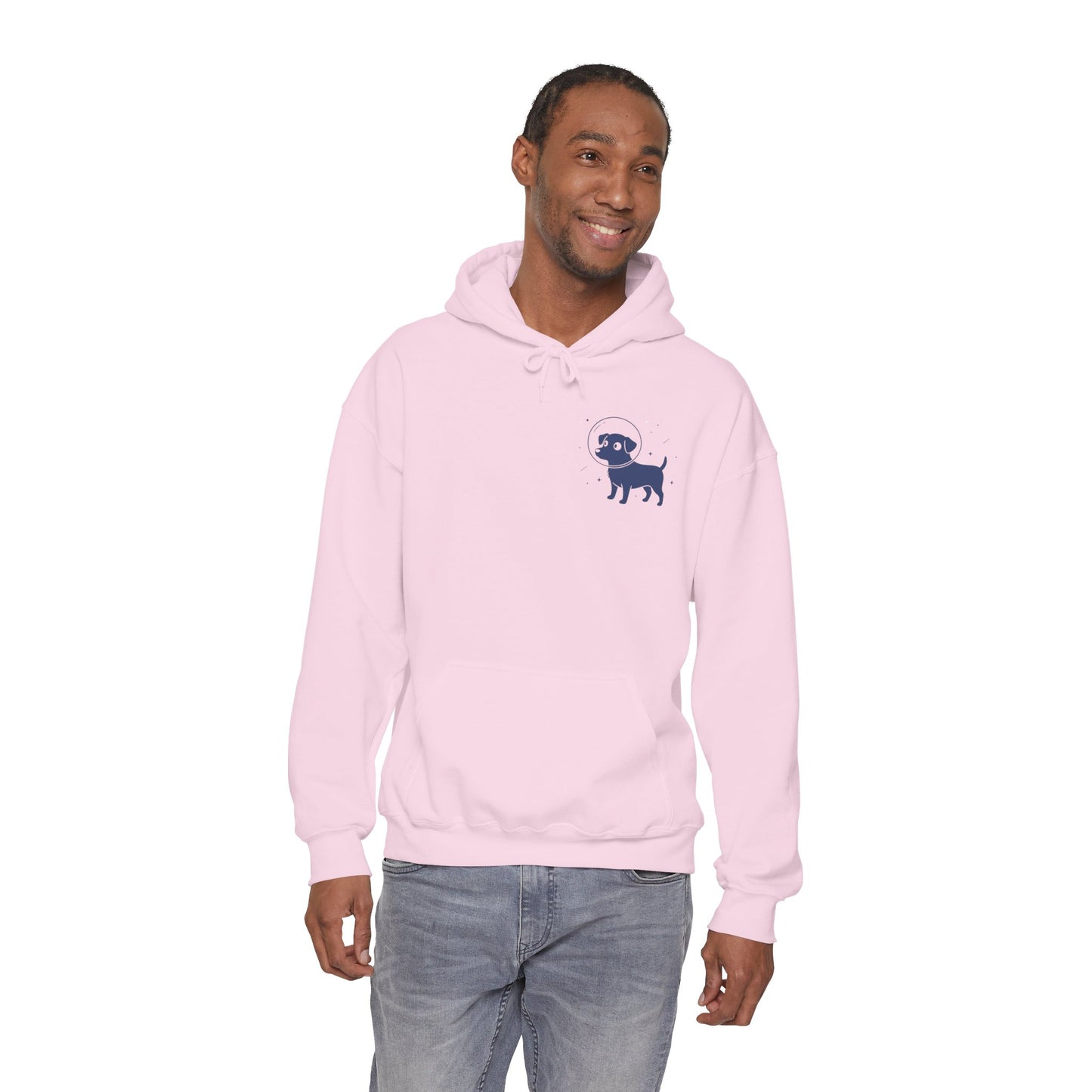 Dog in Space Hoodie – Space Puppy Graphic Hooded Sweatshirt, Unisex Heavy Blend™ - 14679