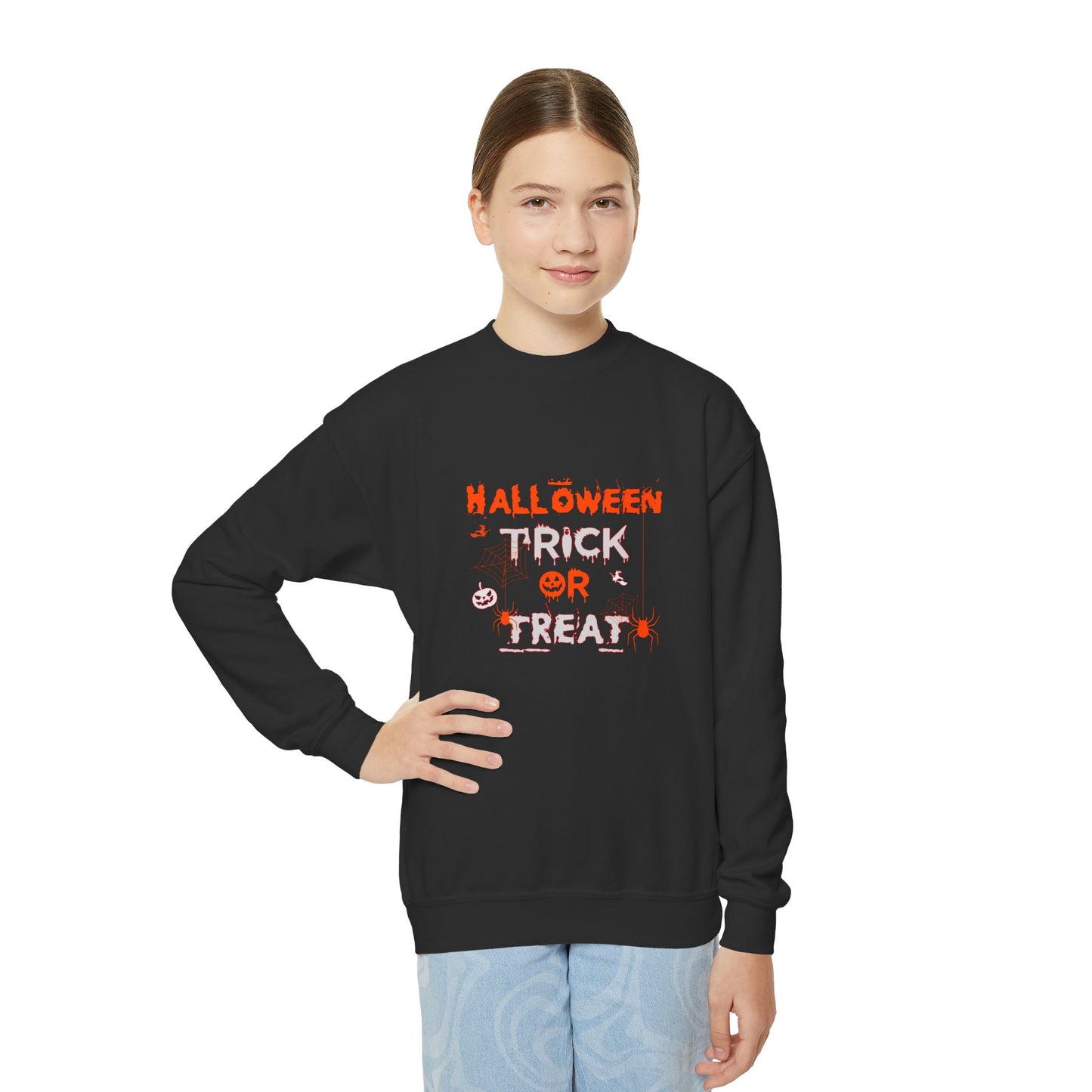 Halloween Trick Or Treat - Youth Crewneck Sweatshirt