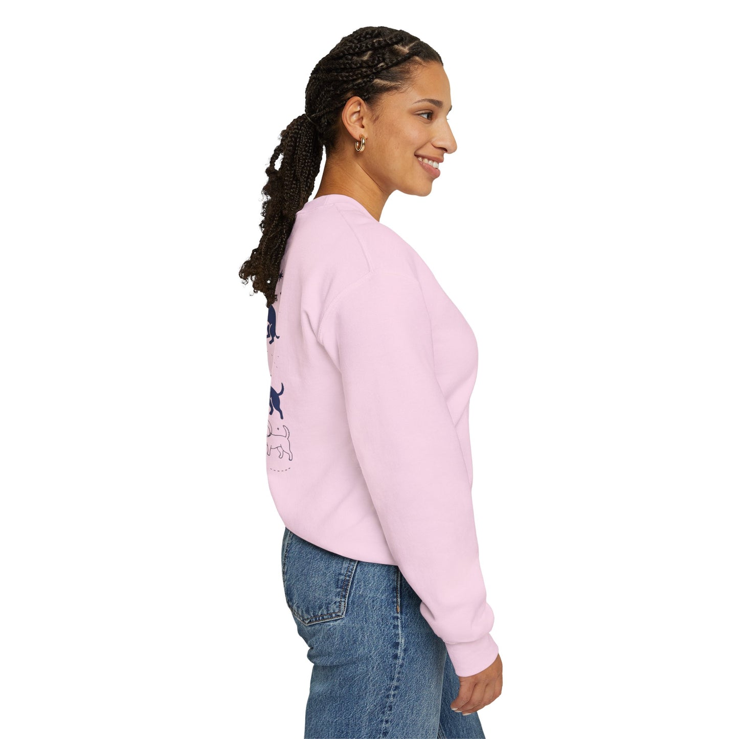 Dog in Space Crewneck Sweatshirt – Space Puppy Graphic Pullover - 14678