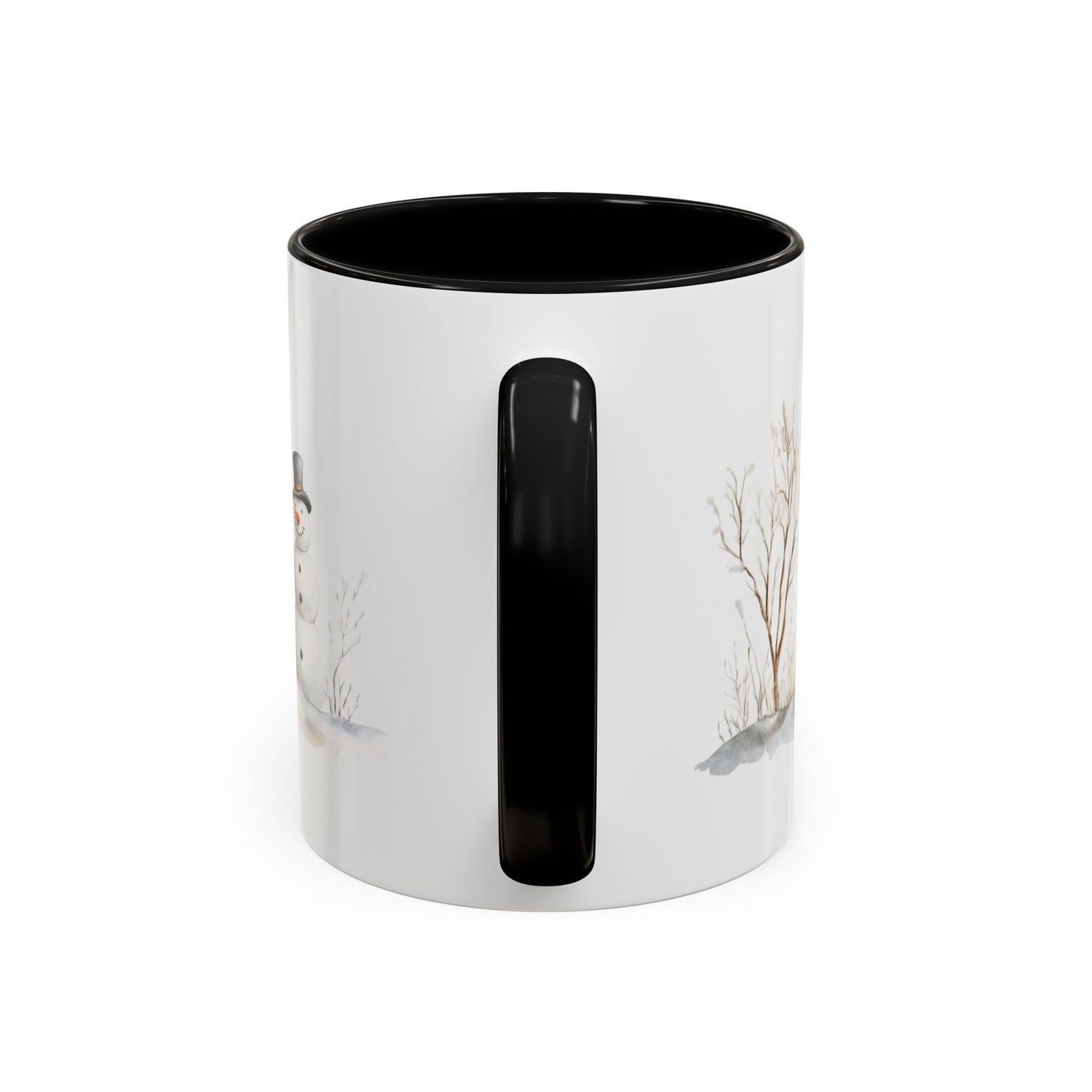 Winter Tree, Snowman & Puppy - Accent Coffee Mug (11, 15oz) - 10404