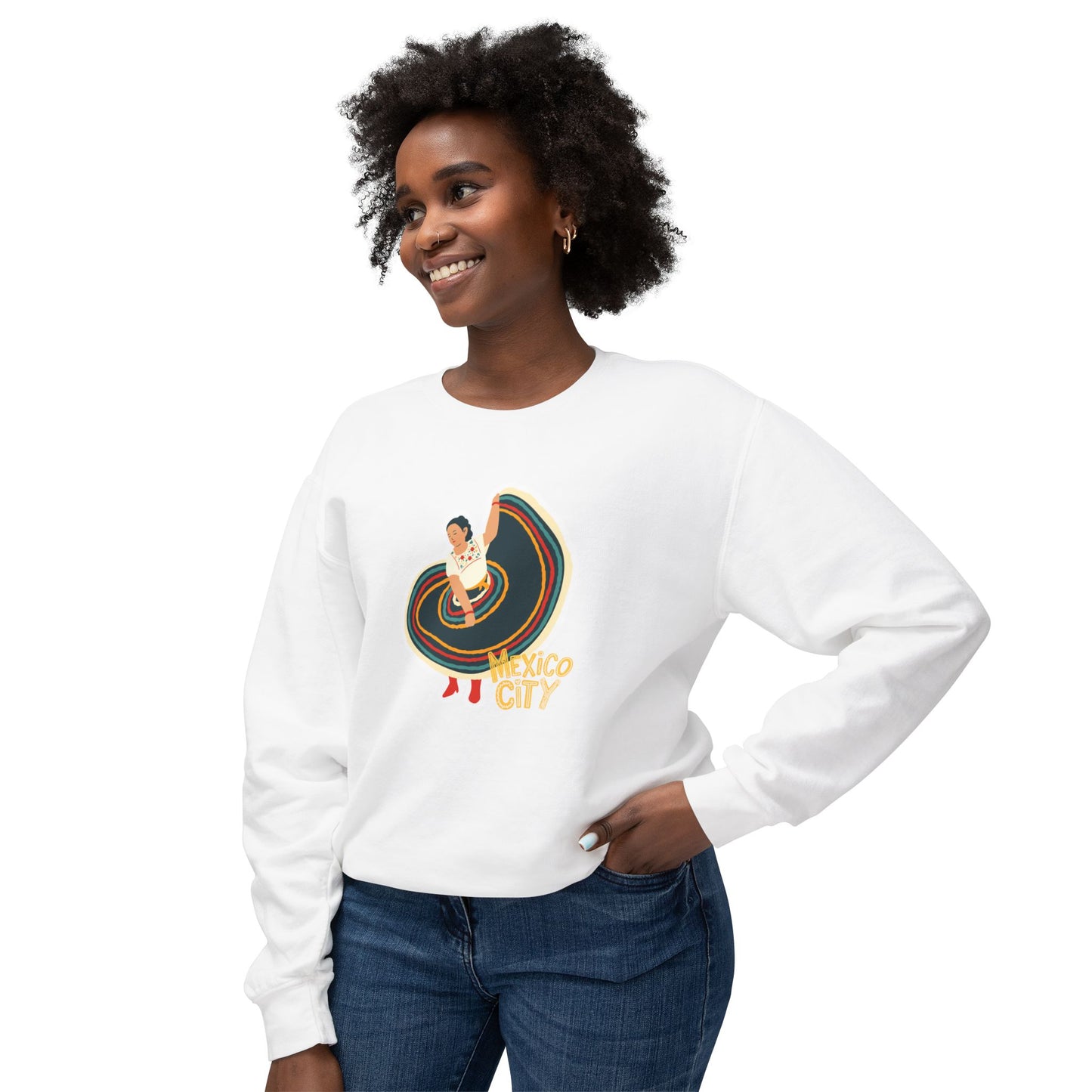 Mexico City Unisex Lightweight Crewneck Sweatshirt -12123