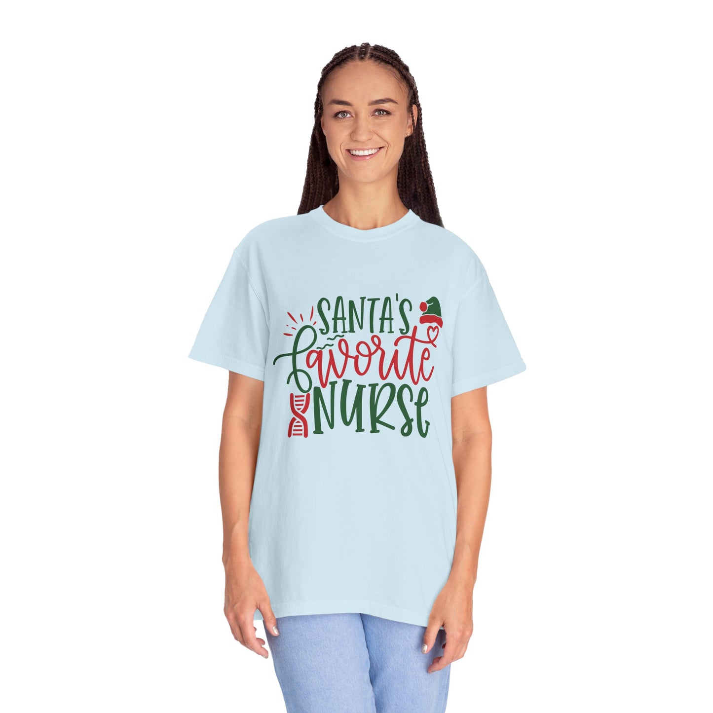 Santa's Favorite Nurse - Unisex Garment-Dyed T-shirt - 10352