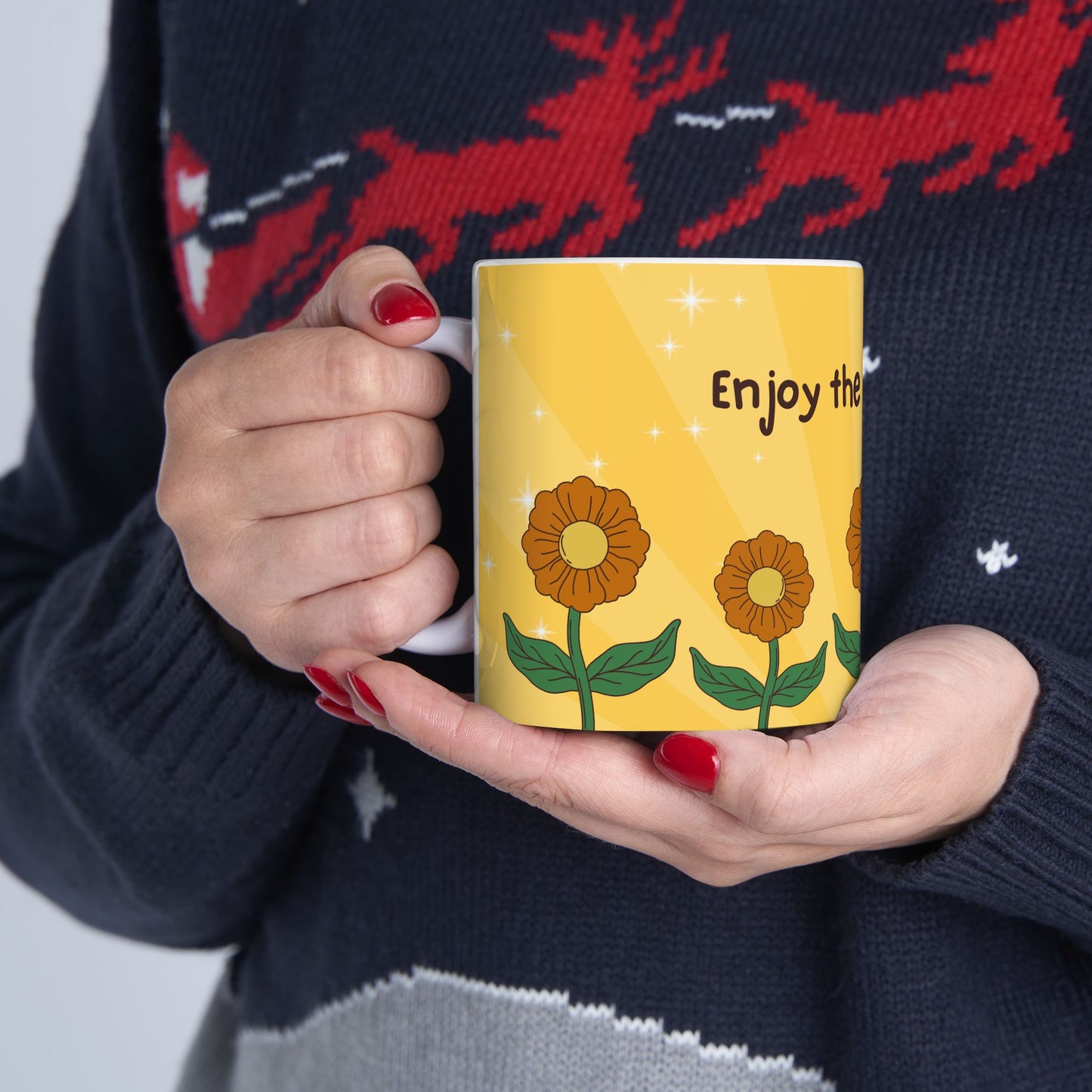 Sunflowers, Enjoy Little Things - Ceramic Mug, (11oz, 15oz) - 11036