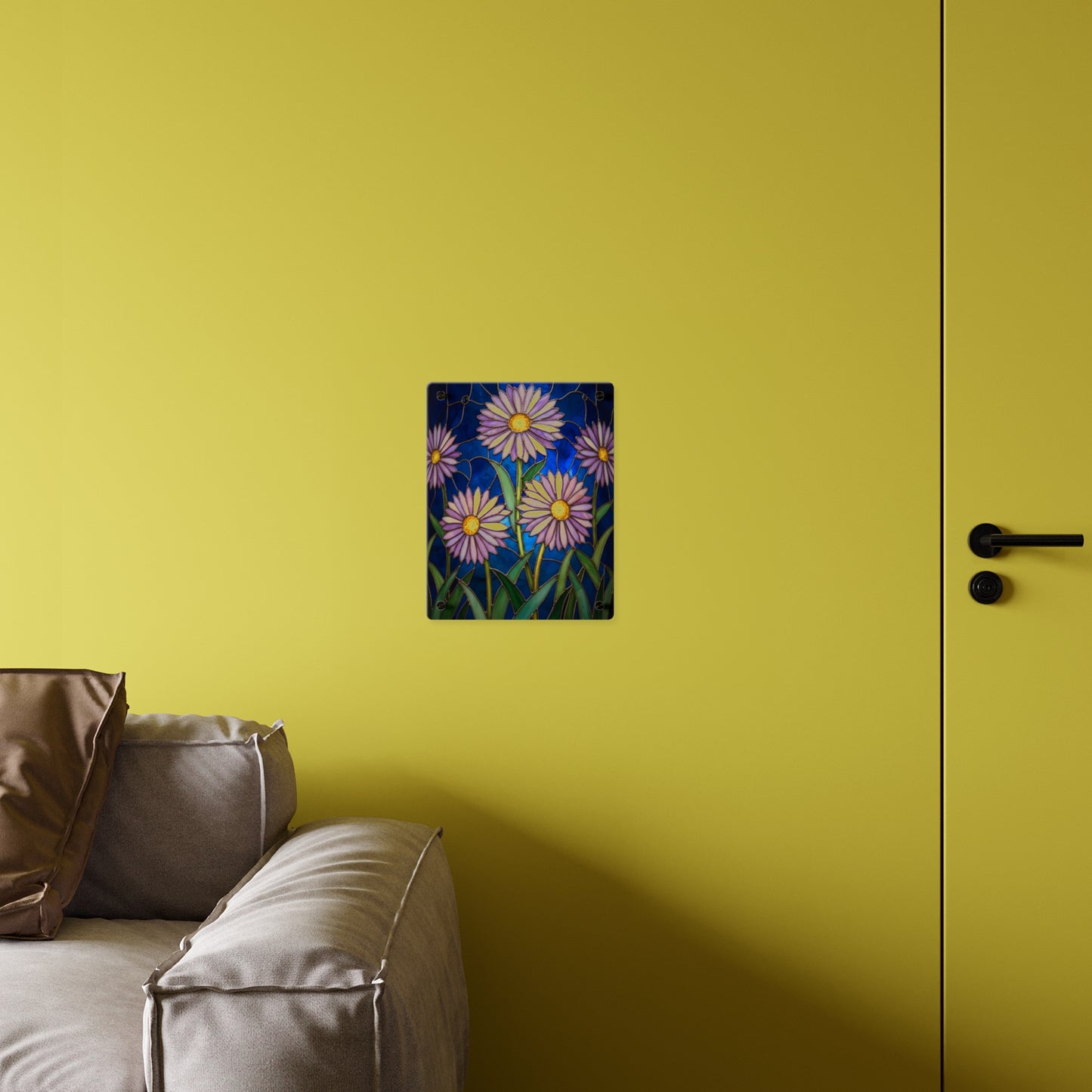 Aster Field Acrylic Wall Art Panel — Floral Home Décor - 14607