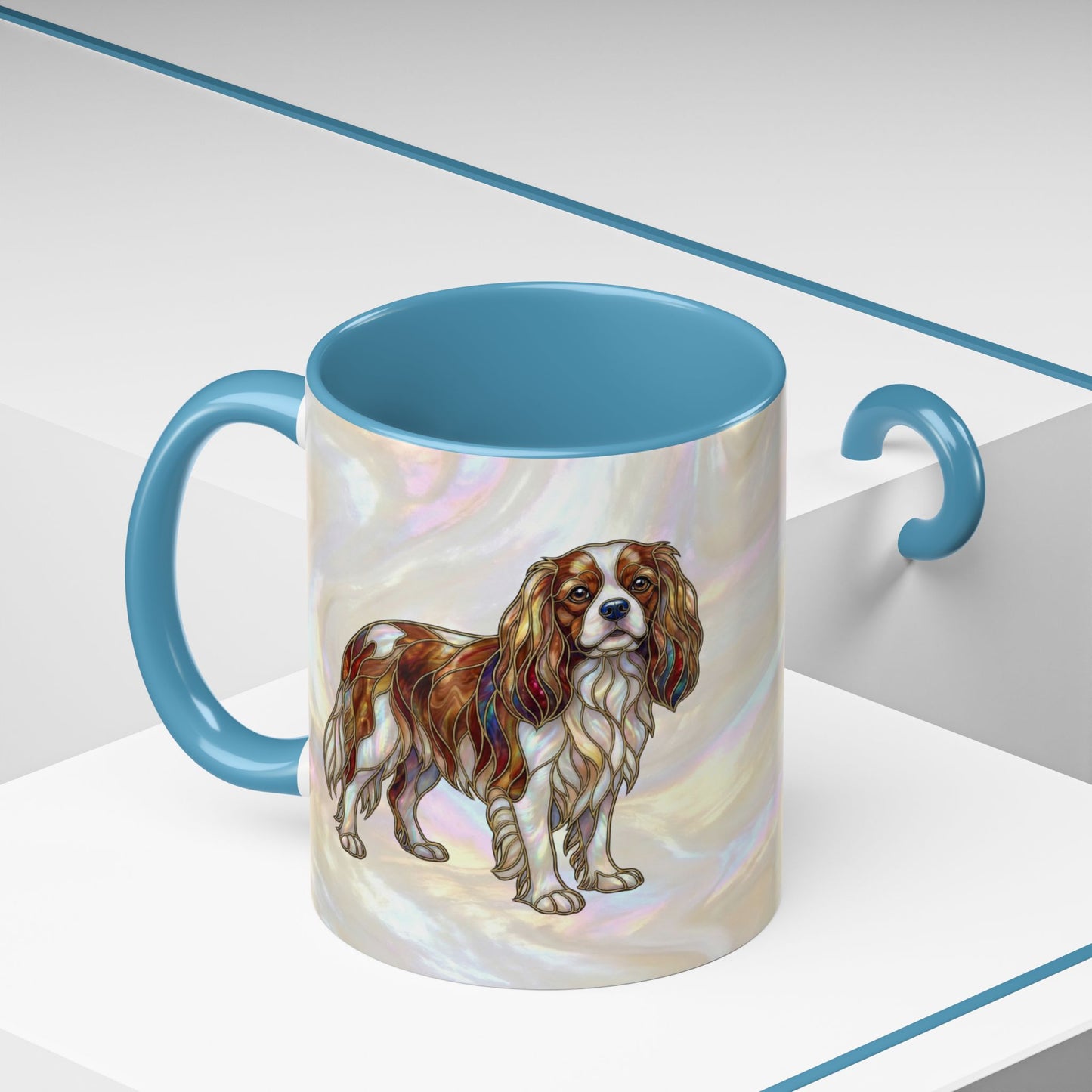 Cavalier King Charles Accent Coffee Mug -Stained Glass Style (11/15oz) - 14624