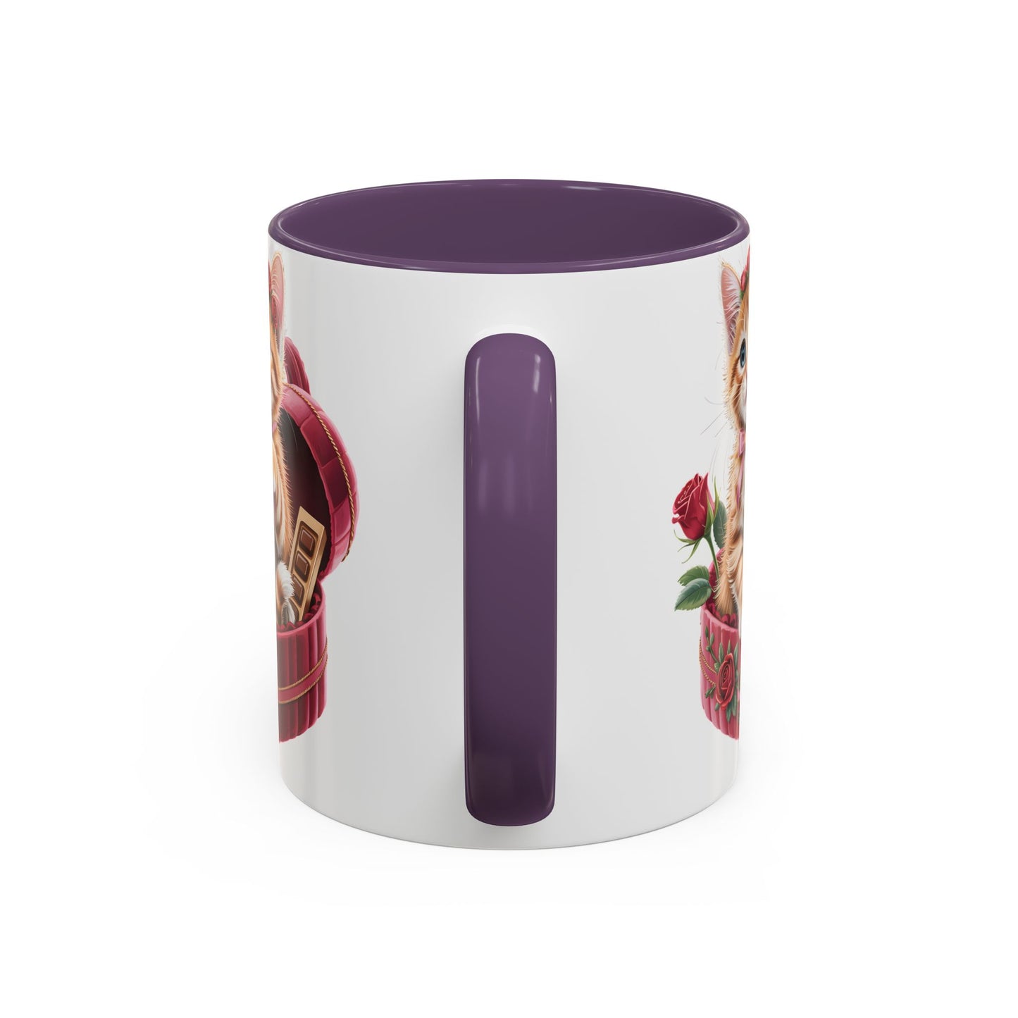 Cute Kitten Valentine Mug – Adorable Cat Illustration Coffee Cup, Romantic Gift for Cat Lovers (11oz / 15oz) - 14773