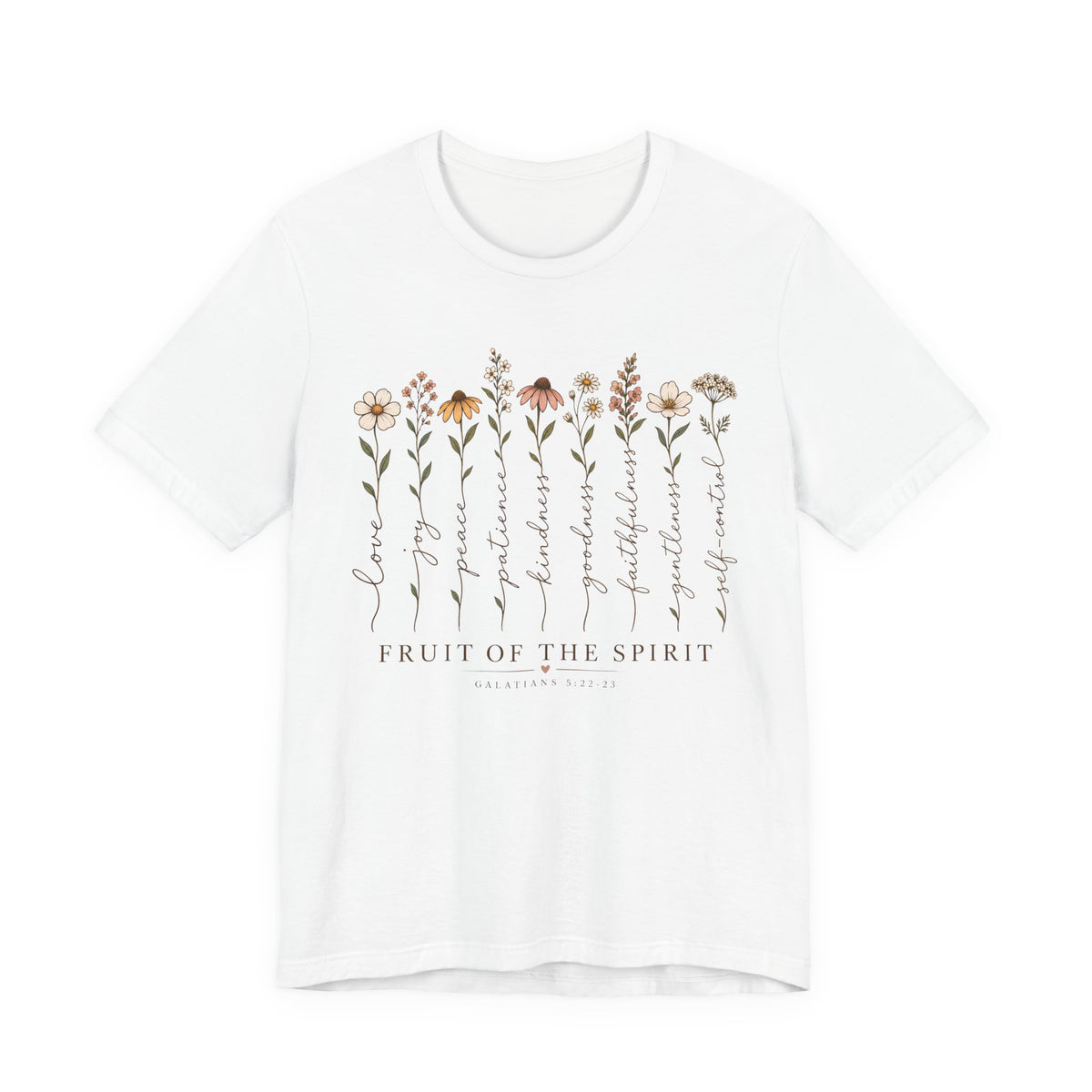 Fruit of the Spirit Floral T-Shirt,  Christian Faith Scripture Tee - 14984