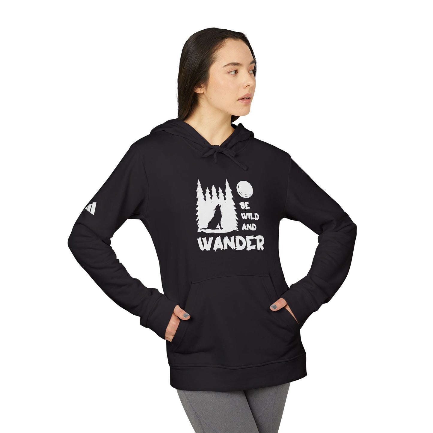 Camping: Be Wild & Wander - Adidas Unisex Fleece Hoodie - 10736