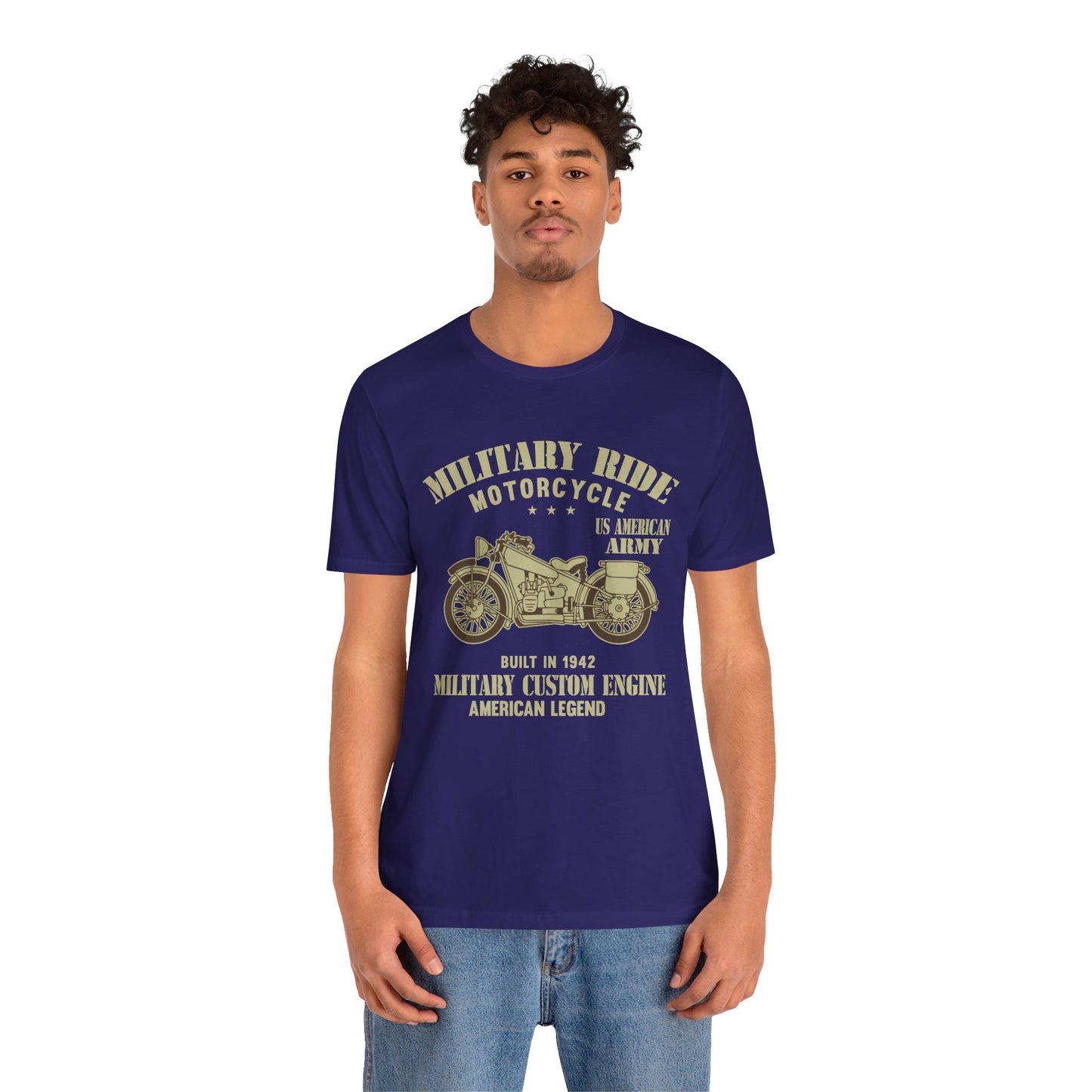 Military Ride Motorcycle - Unisex Jersey Short Sleeve Tee - 13149