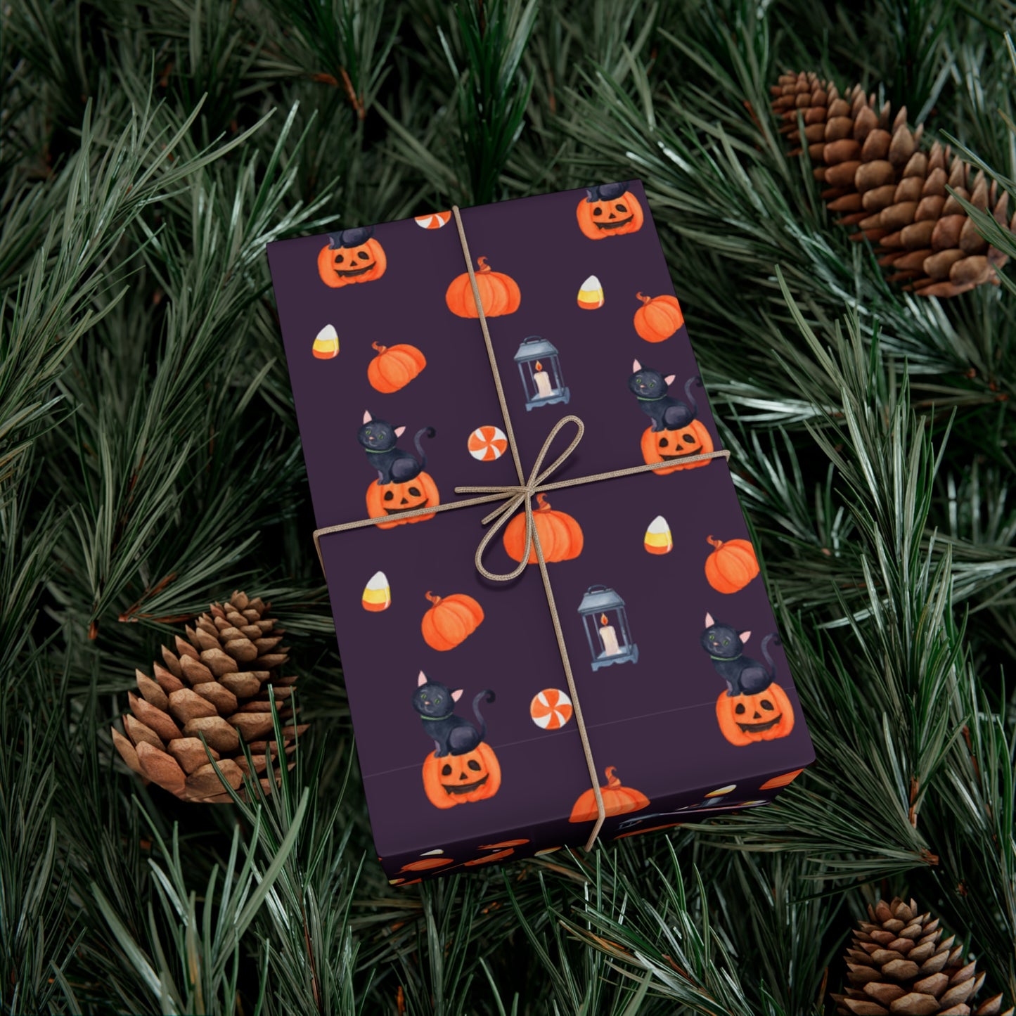 Pumpkin With A Black Cat - Gift Wrap Papers - 13988