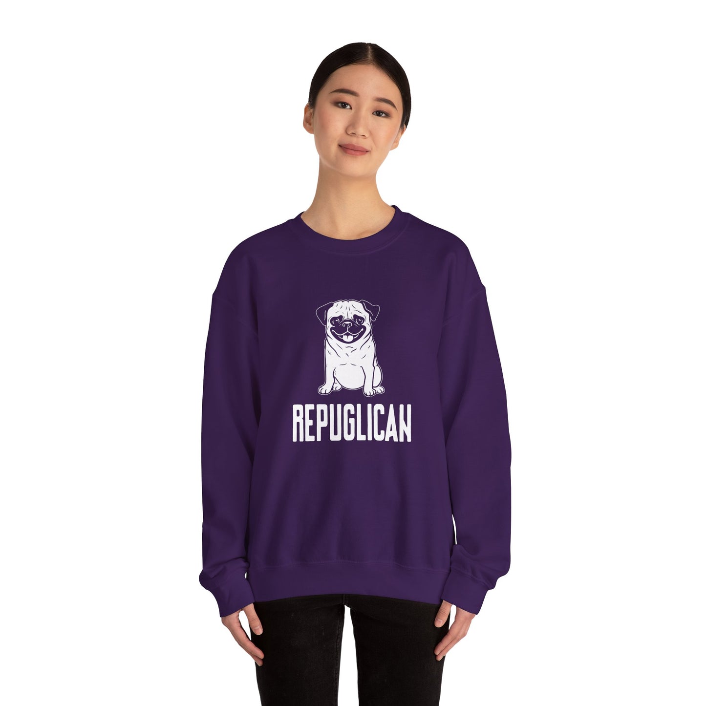 Republican, French Bulldog - Unisex Heavy Blend™ Crewneck Sweatshirt