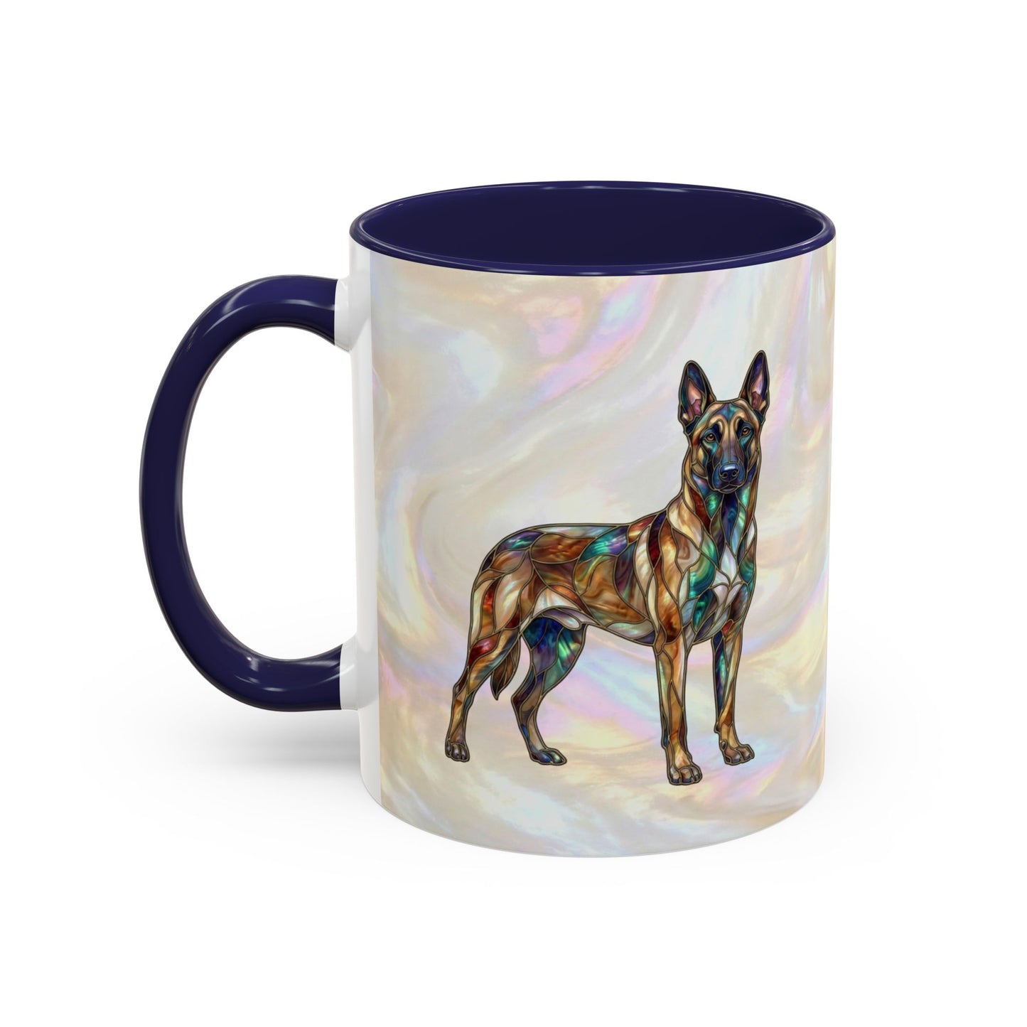 Belgian Malinois Accent Coffee Mug - Stained Glass Design 11oz & 15oz - 14616