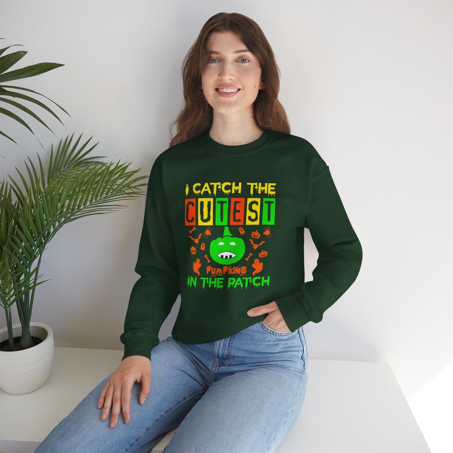 I Catch The Cutest Pumpkins In The Patch - Unisex Heavy Blend™ Crewneck Sweatshirt