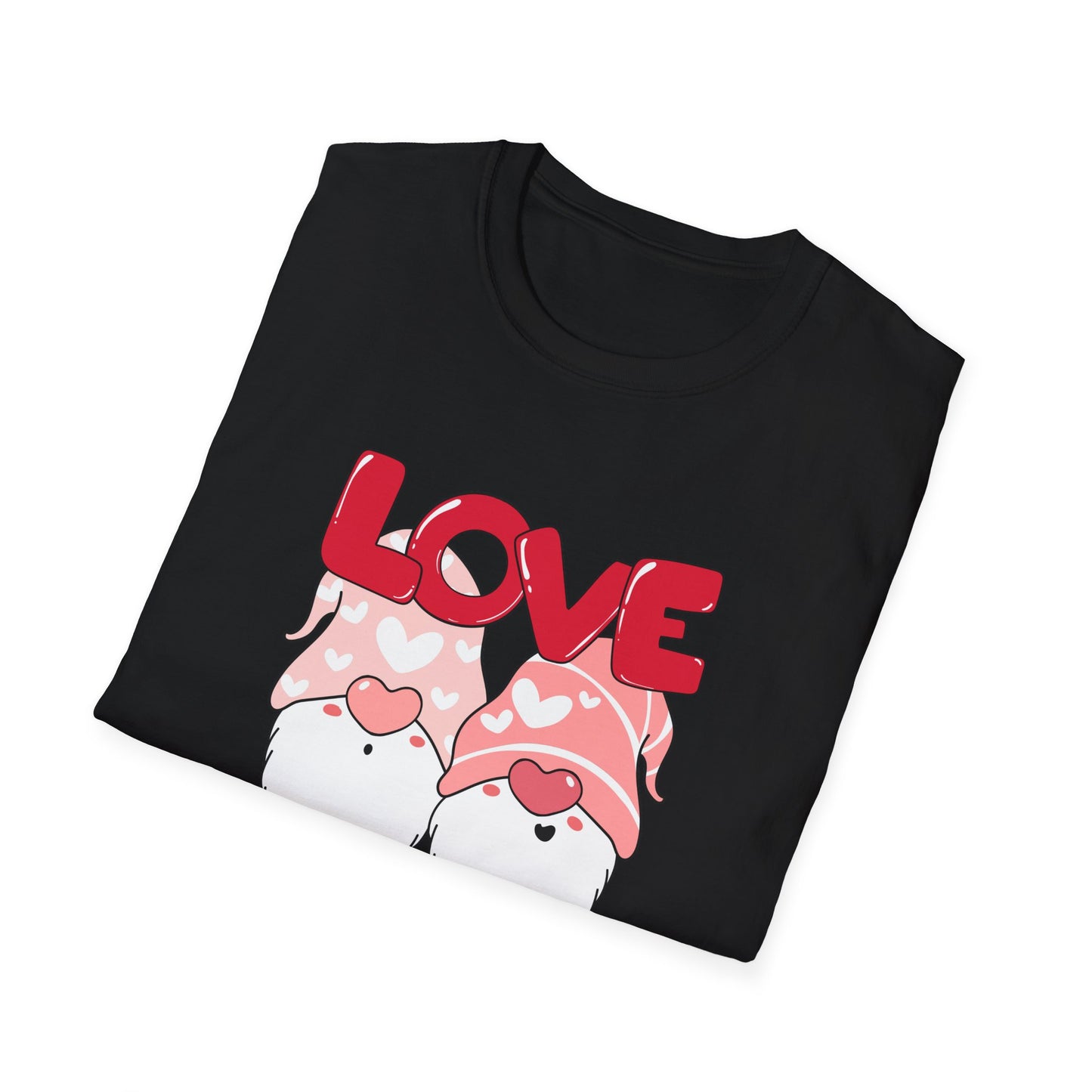 Gnomes, Love, Happy Valentine's Day - Unisex Softstyle T-Shirt - 11444