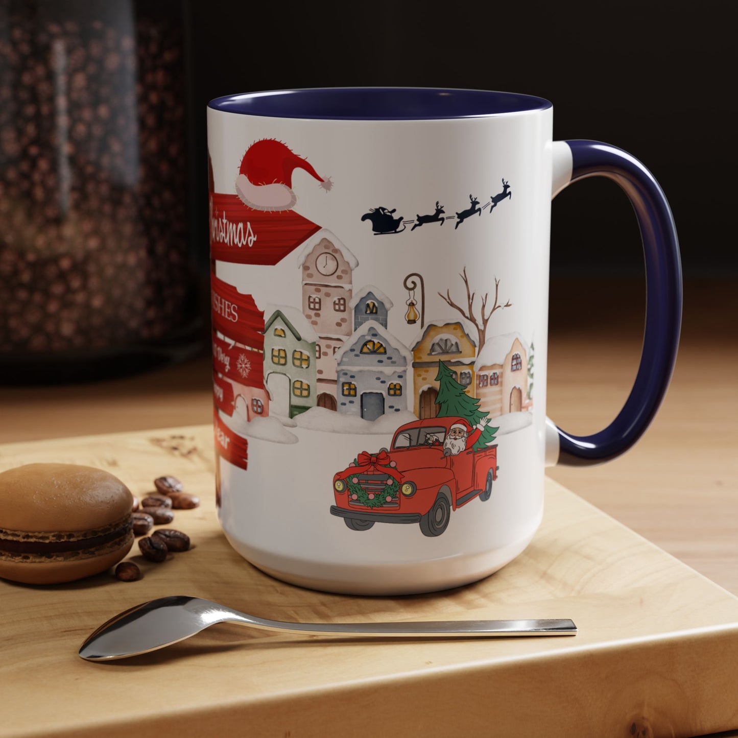 Merry Christmas - Accent Coffee Mug (11, 15oz)