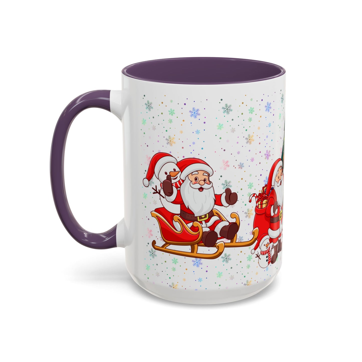 Christmas Party, Santa, Snowman & Reindeer - Accent Coffee Mug (11, 15oz) - 10427