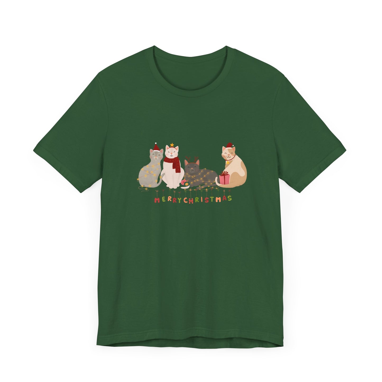 Cats, Merry Christmas - Unisex Jersey Short Sleeve Tee - 10283