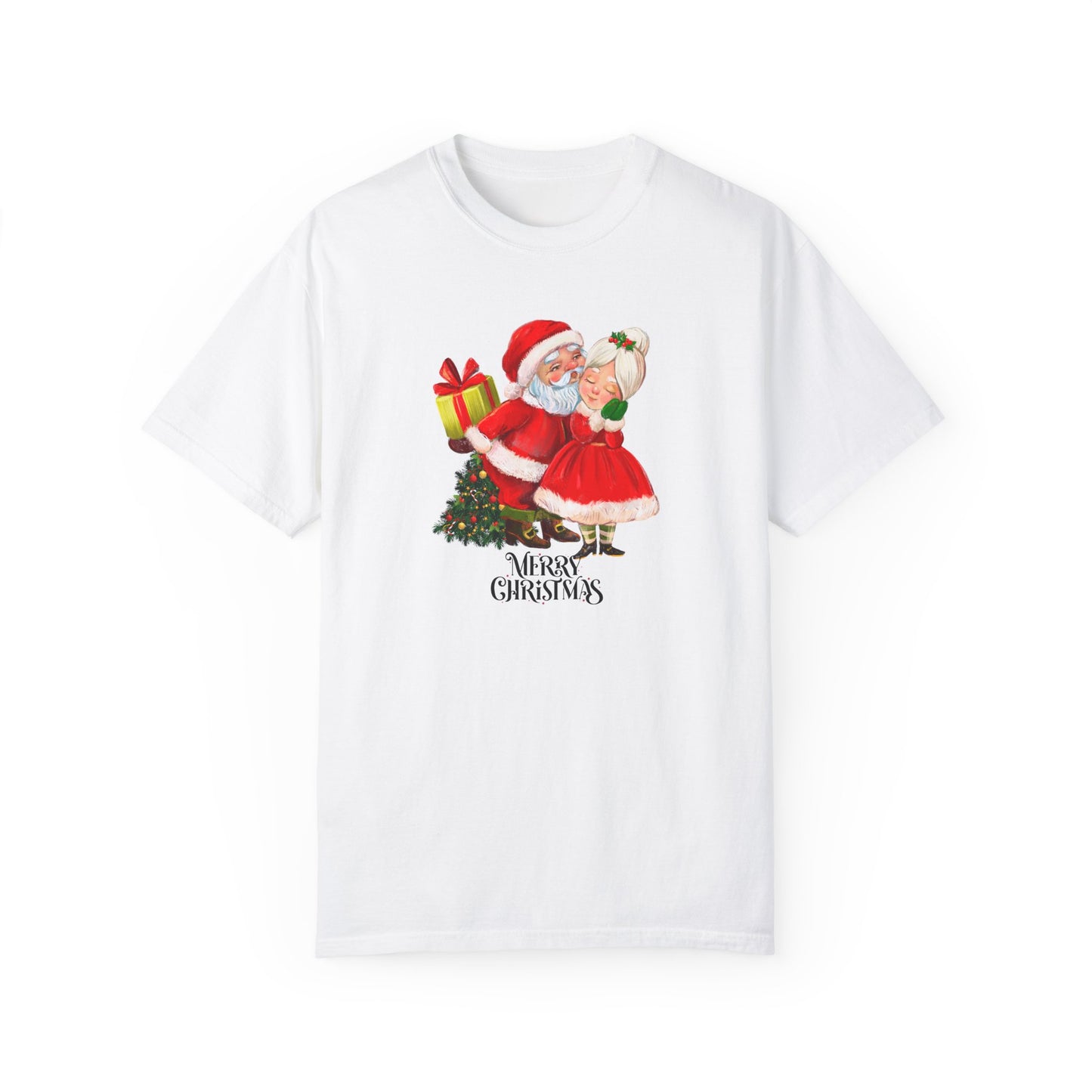 Santa & His Partner - Unisex Garment-Dyed T-shirt - 10025