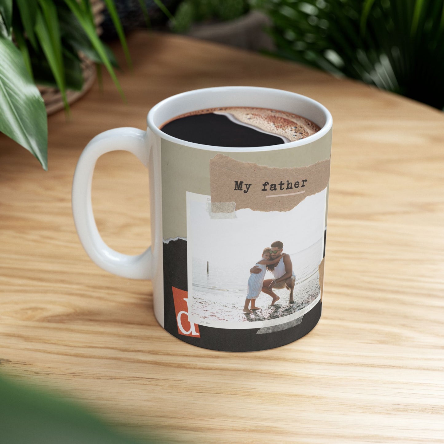 Personalized Ceramic Mug, Custom Coffee Cup for Dad, Father's Day Gift, Unique Photo Mug, Memory Keepsake - 14025