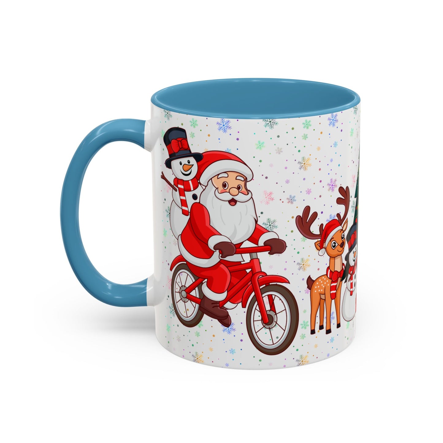 Christmas Party, Santa, Snowman & Reindeer - Accent Coffee Mug (11, 15oz) - 10429