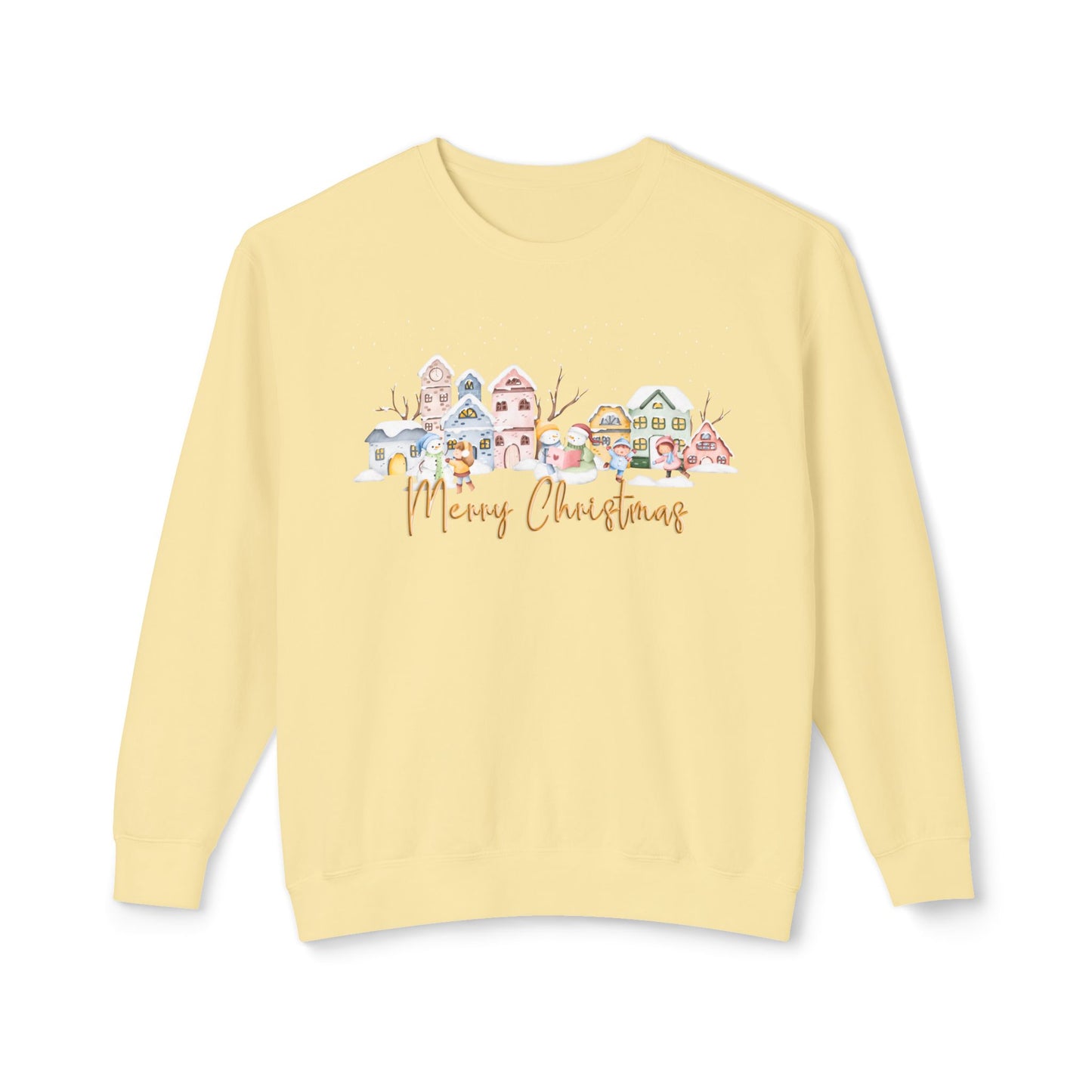 Christmas Day In Street - Unisex Lightweight Crewneck Sweatshirt - 10138