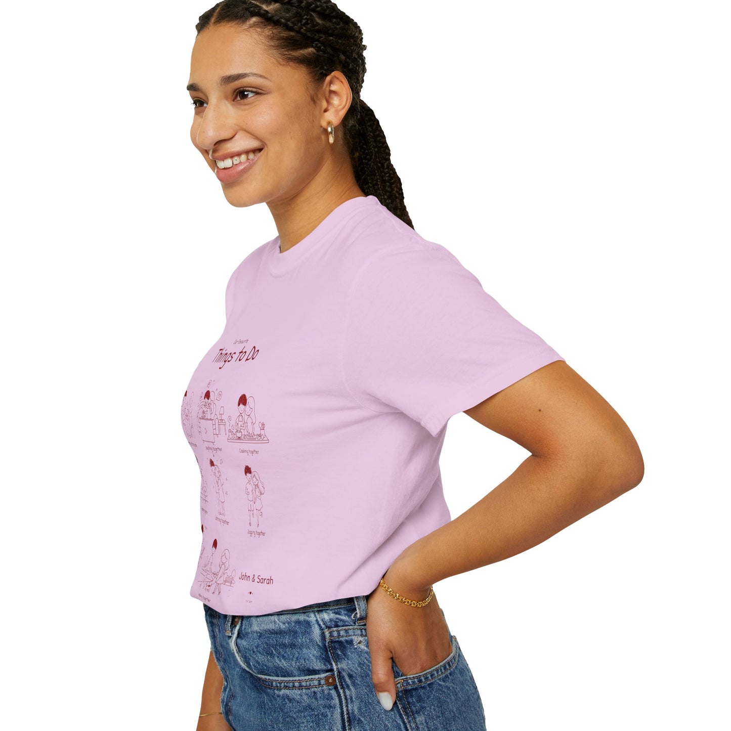 Our Favourite Things to Do Together – Personalised Valentine’s Illustration T-Shirt Gift - 14724