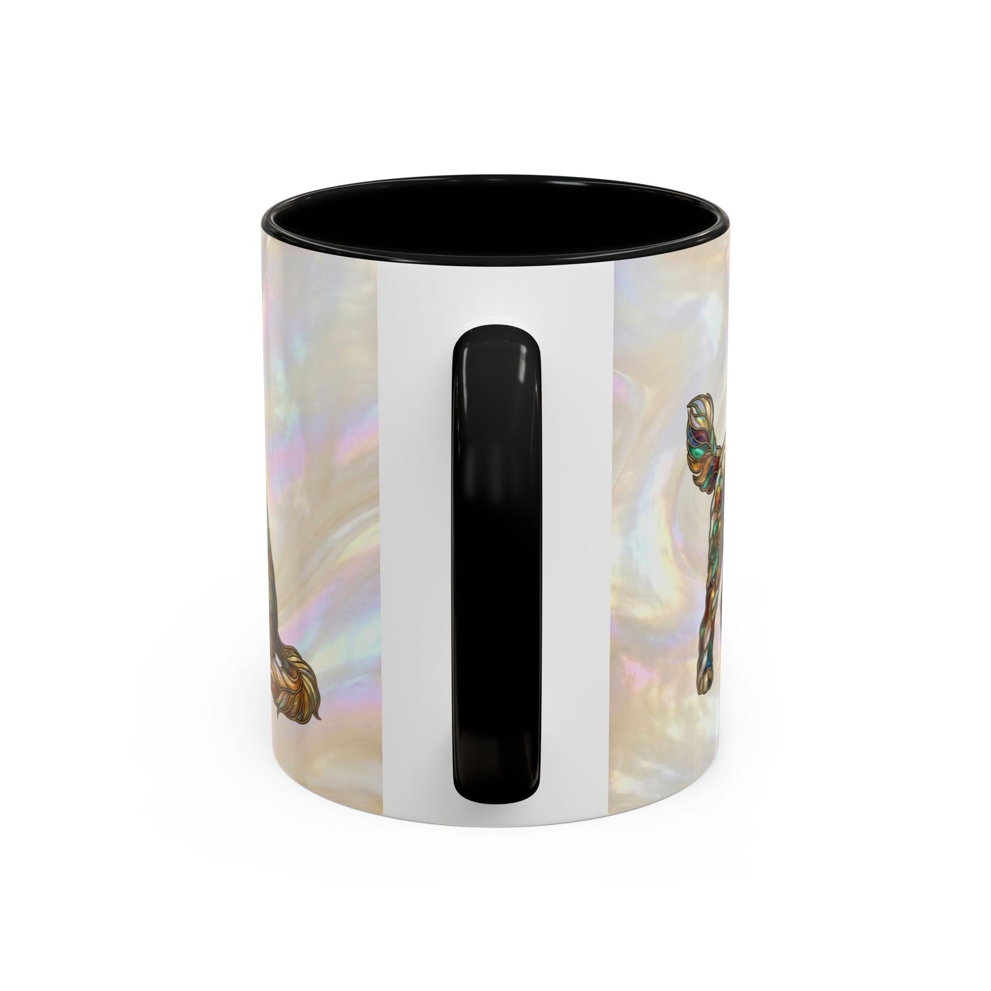 Personalized Dog (Goldendoodle) Coffee Mug - Accent Ceramic Mug with Name and Stained Glass Design - 14530