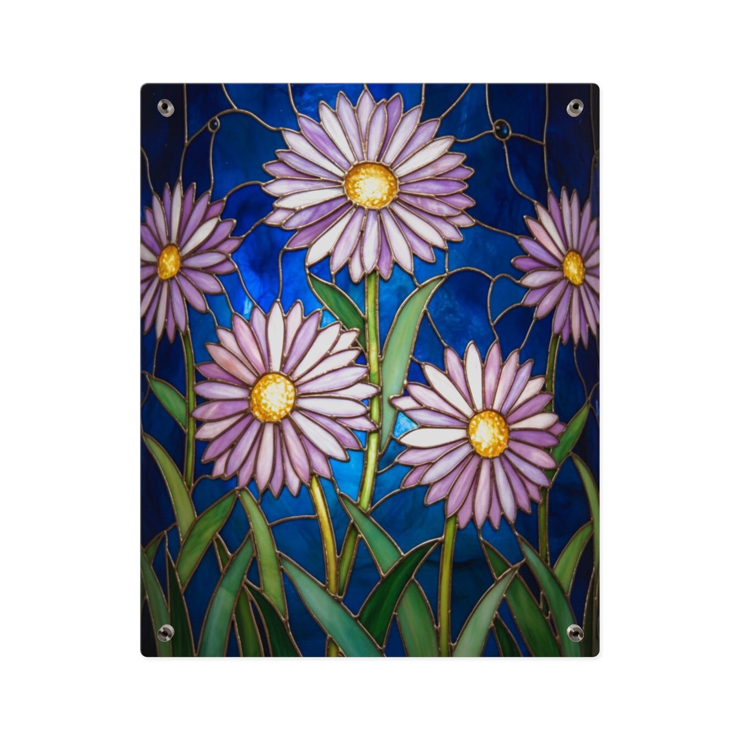 Aster Field Acrylic Wall Art Panel — Floral Home Décor - 14607