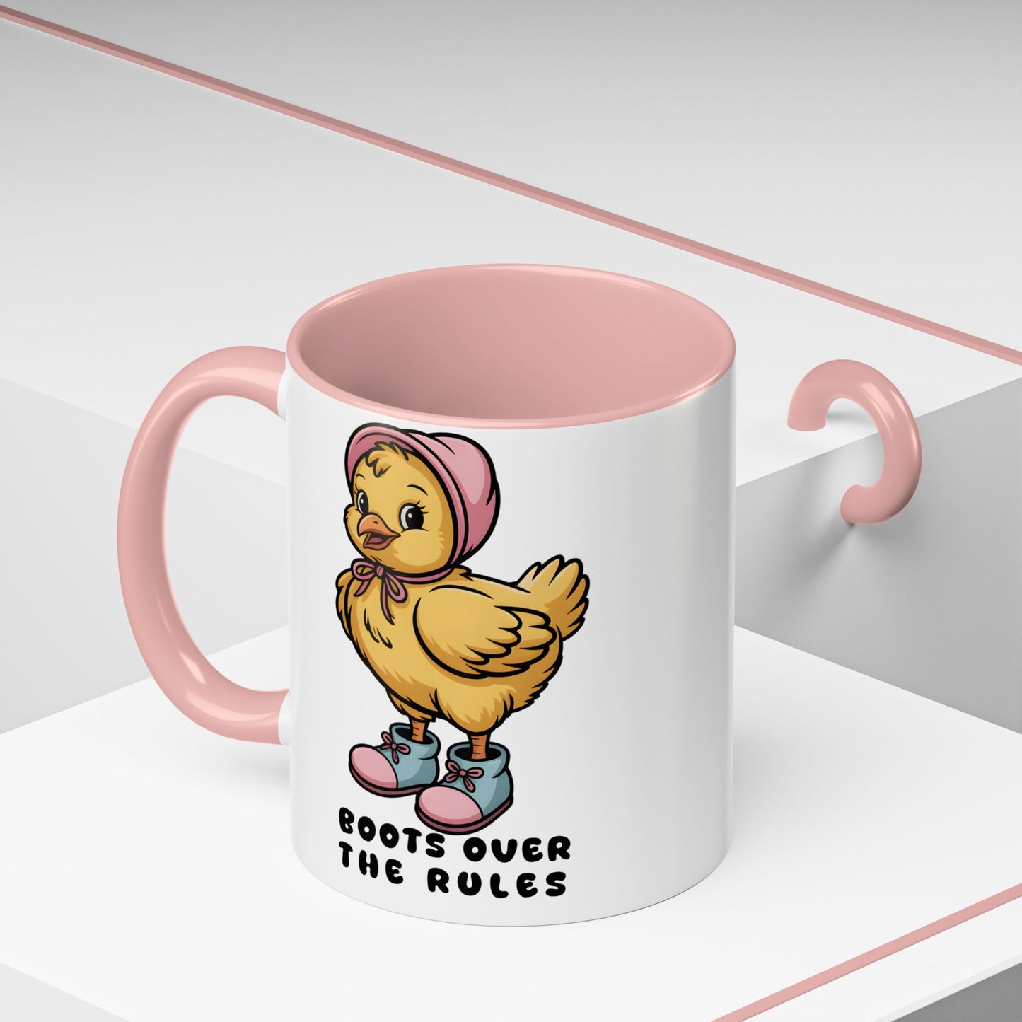 Boots Over The Rules Chick Mug – Cute Chicken Coffee Mug Funny Gift 11/15oz - 14862
