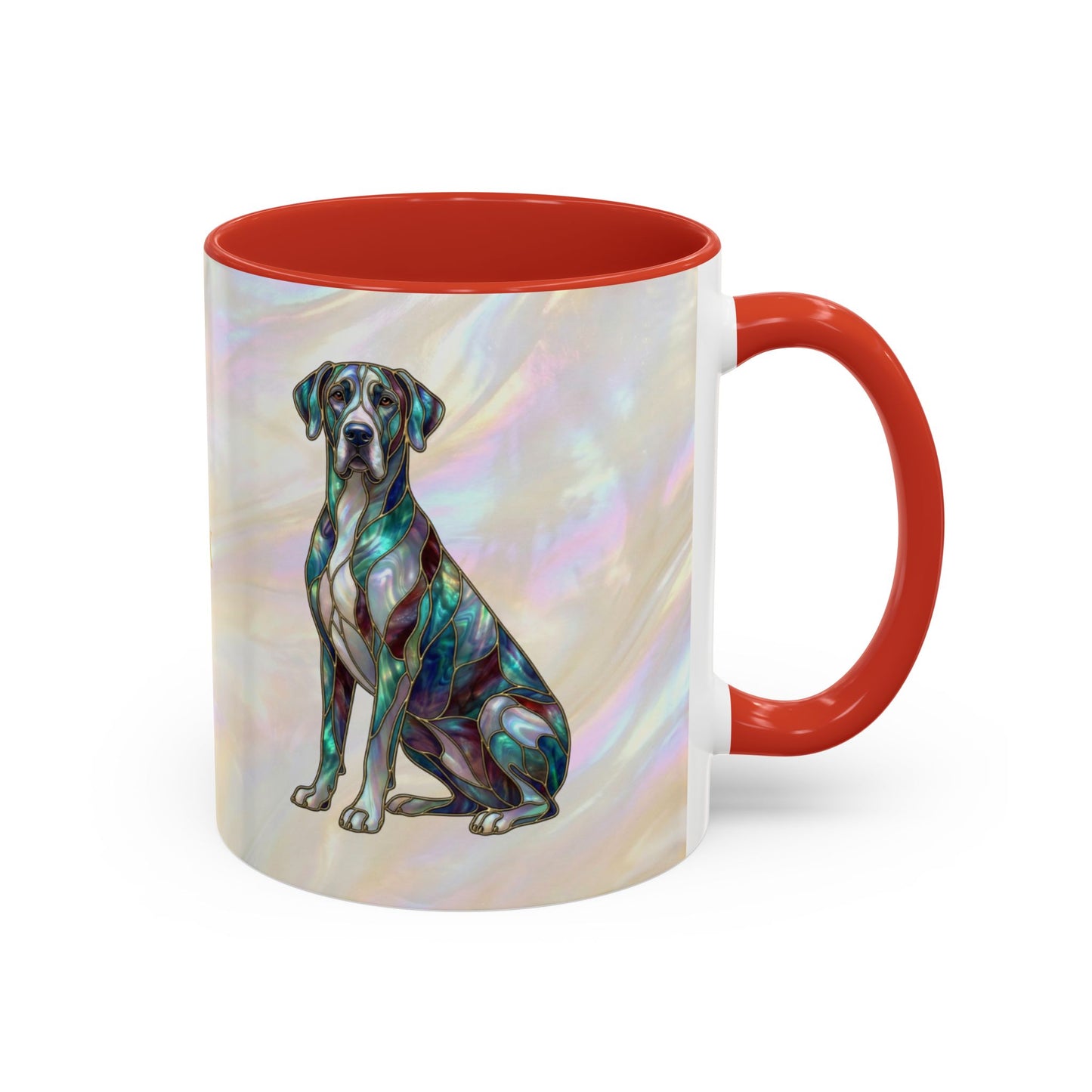 Personalized Great Dane Dog Mug — Stained Glass Design (11/15 oz) - 14550