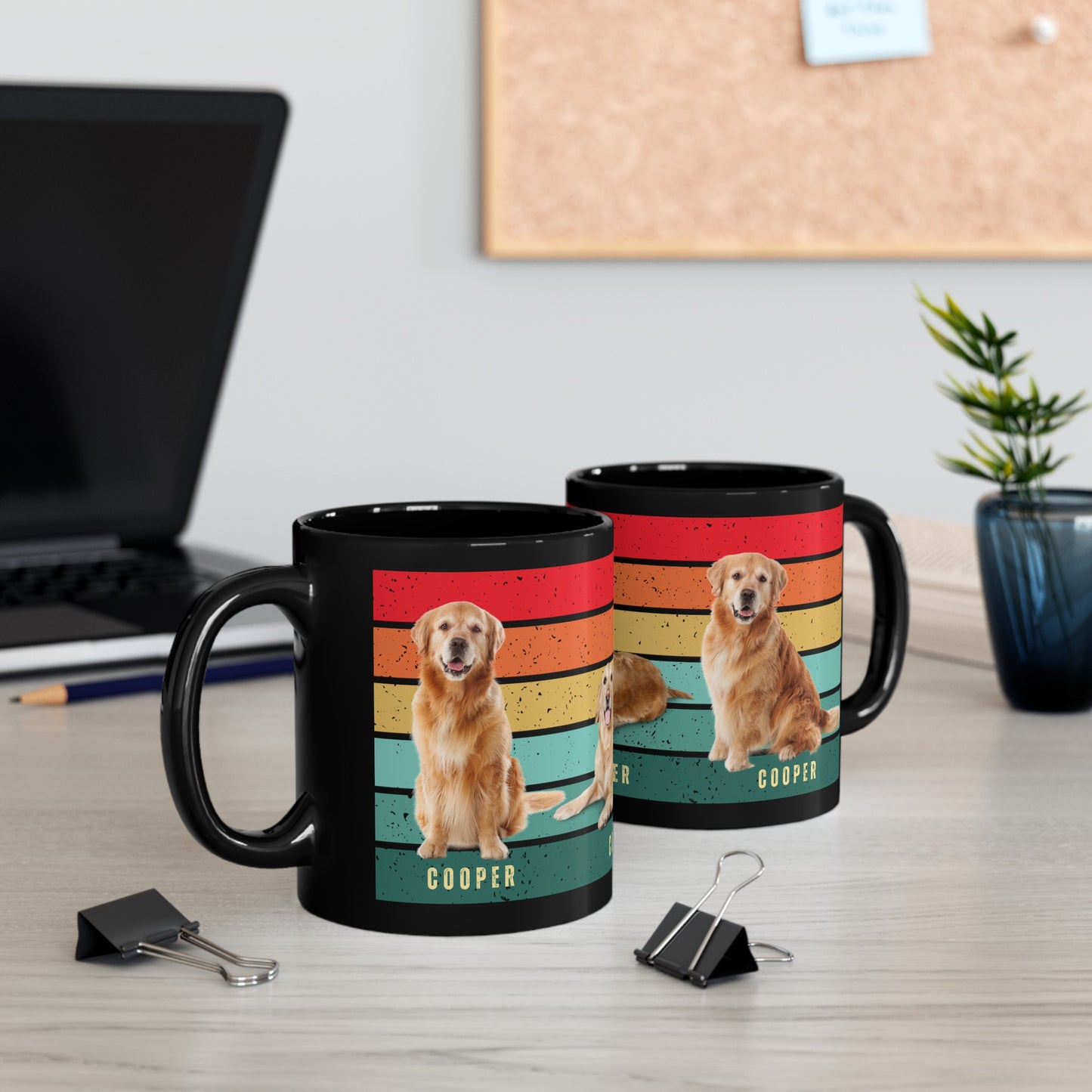 Custom Dog Photo  Black Mug (11oz, 15oz)