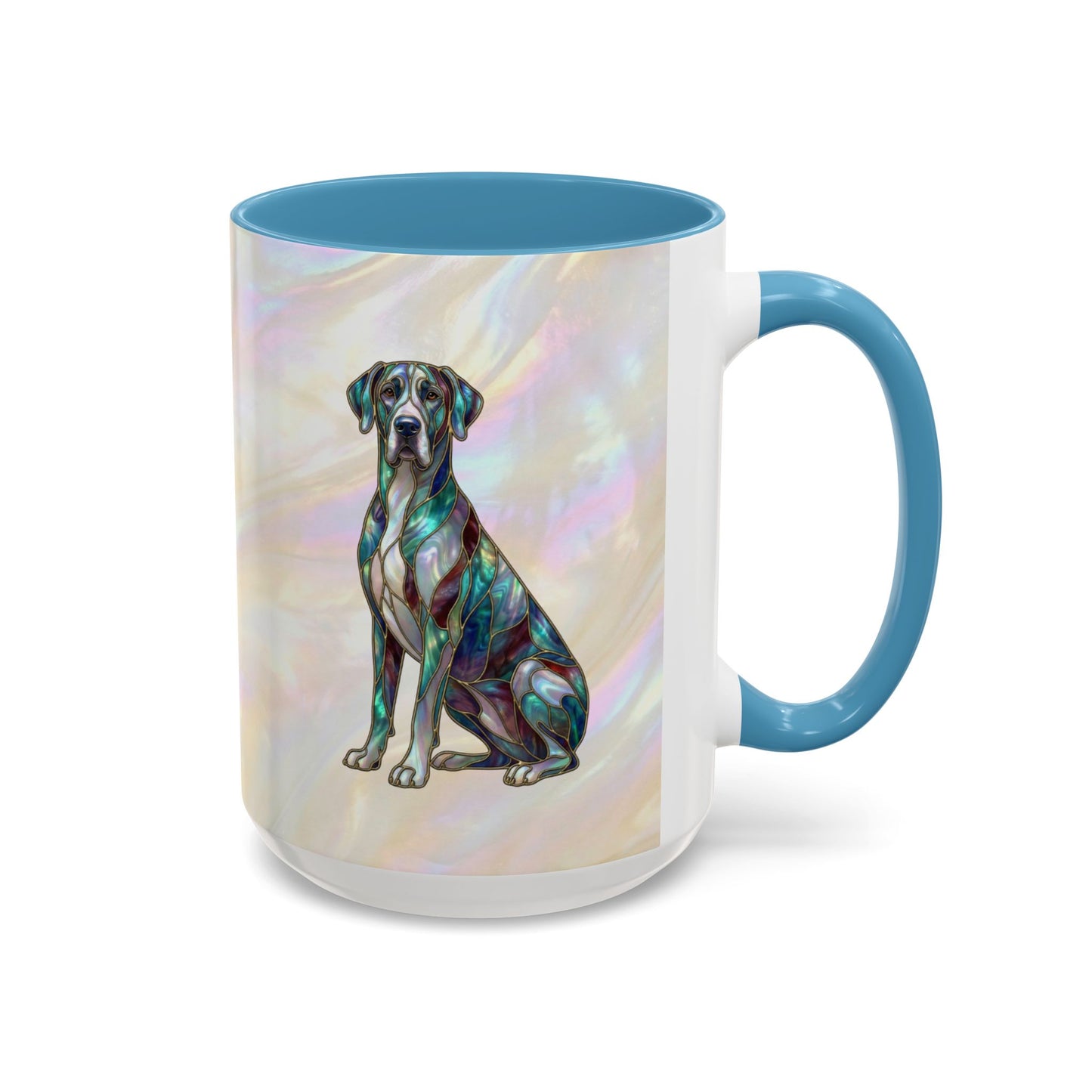 Personalized Great Dane Dog Mug — Stained Glass Design (11/15 oz) - 14550