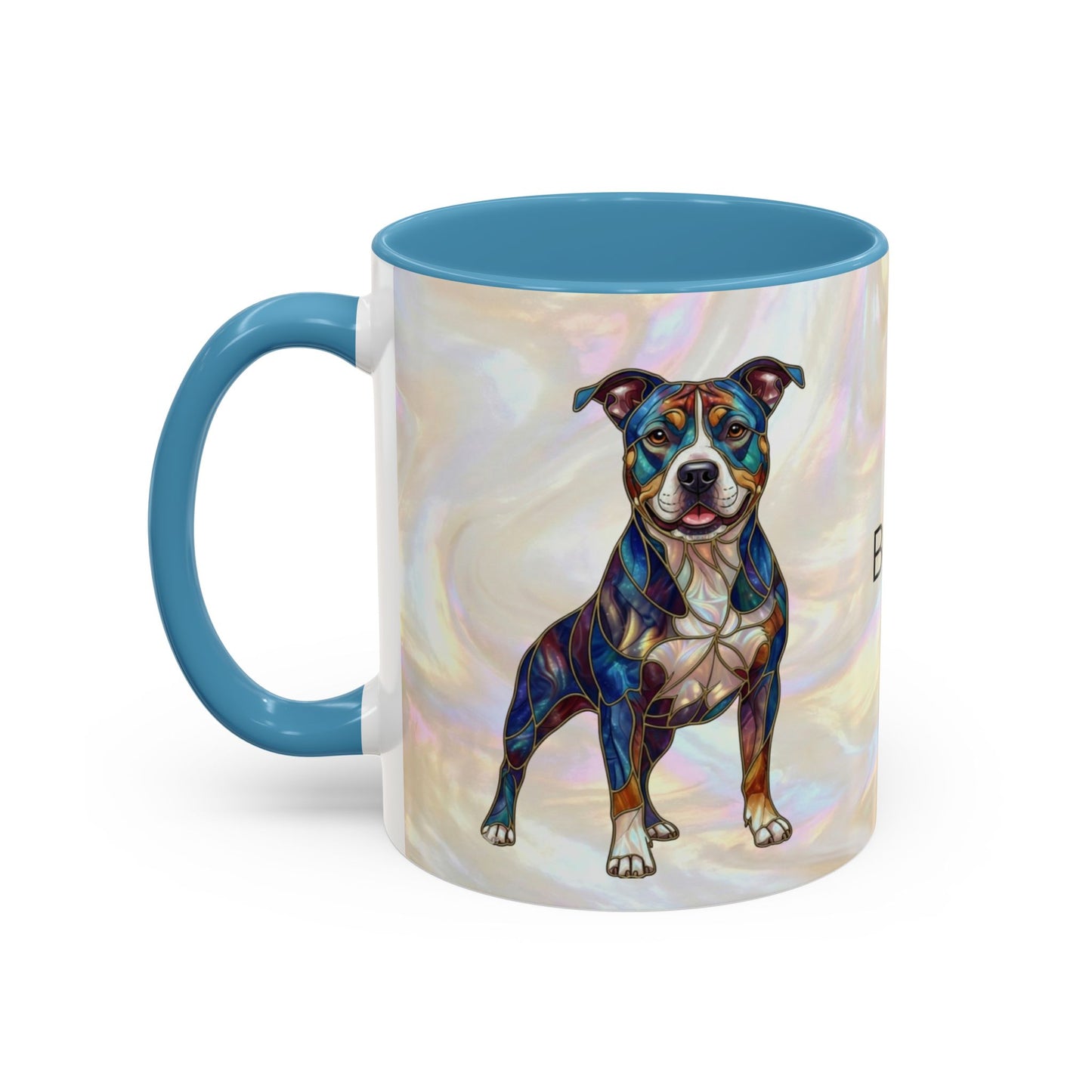 Pitbull Dog Accent Coffee Mug — Stained Glass Design (11/15oz) - 14536