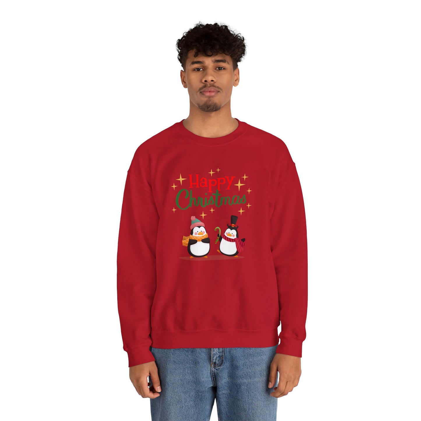 2 Penguins: Happy Christmas - Unisex Heavy Blend™ Crewneck Sweatshirt