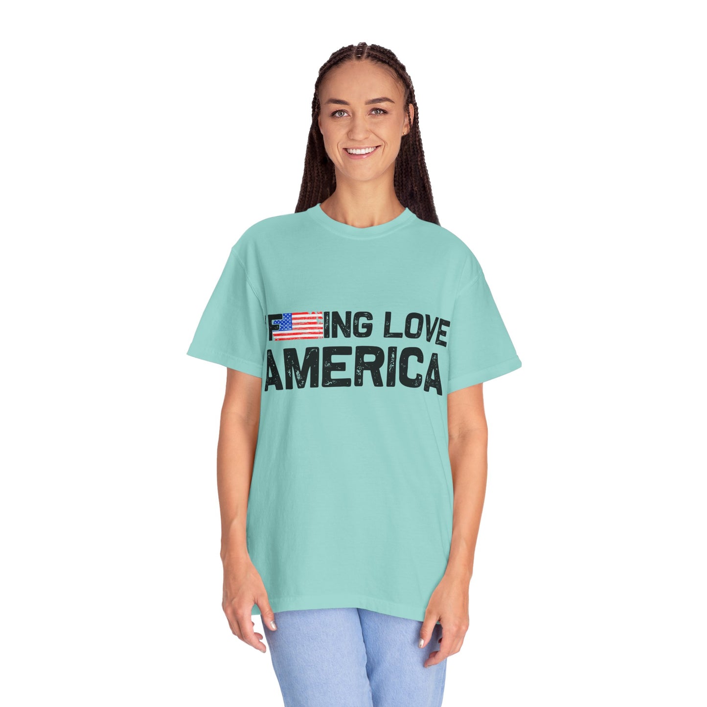 Unisex T-Shirt with Patriotic Love for America, Casual Tee, Independence Day Gift, Love America Shirt, Gift for Patriot - 13654