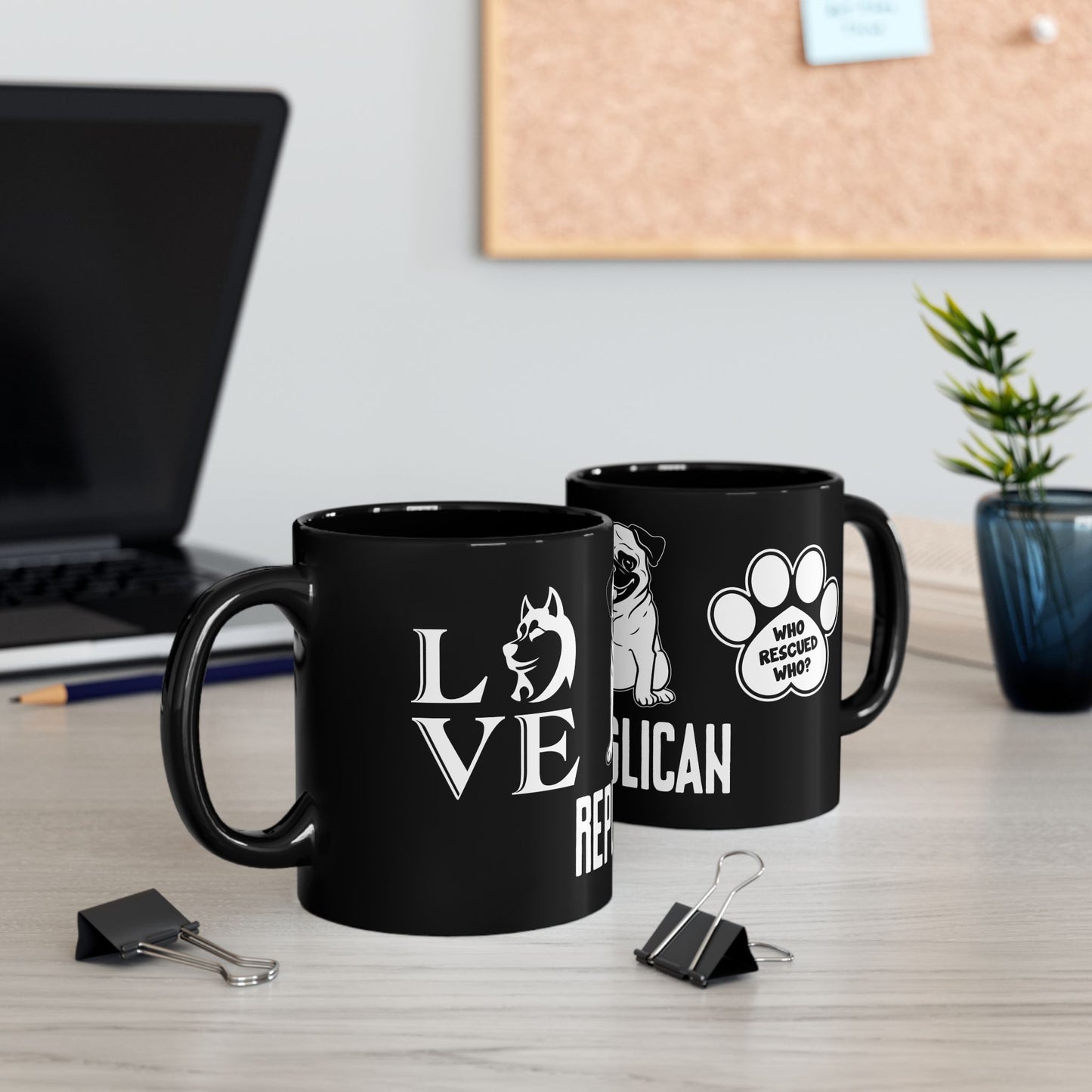 Republican, French Bulldog - Black Mug (11oz, 15oz)