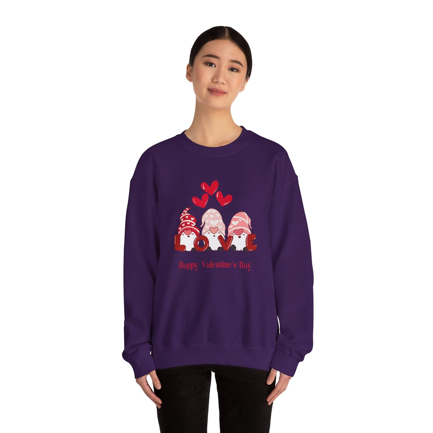 Gnomes, Love, Happy Valentine's Day - Unisex Heavy Blend™ Crewneck Sweatshirt - 11350