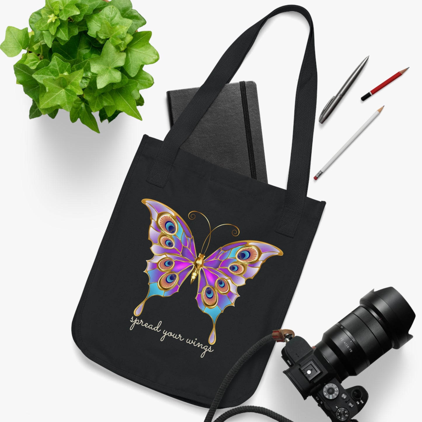 Butterfly, Spread Your Wings - Organic Canvas Tote Bag - 10185