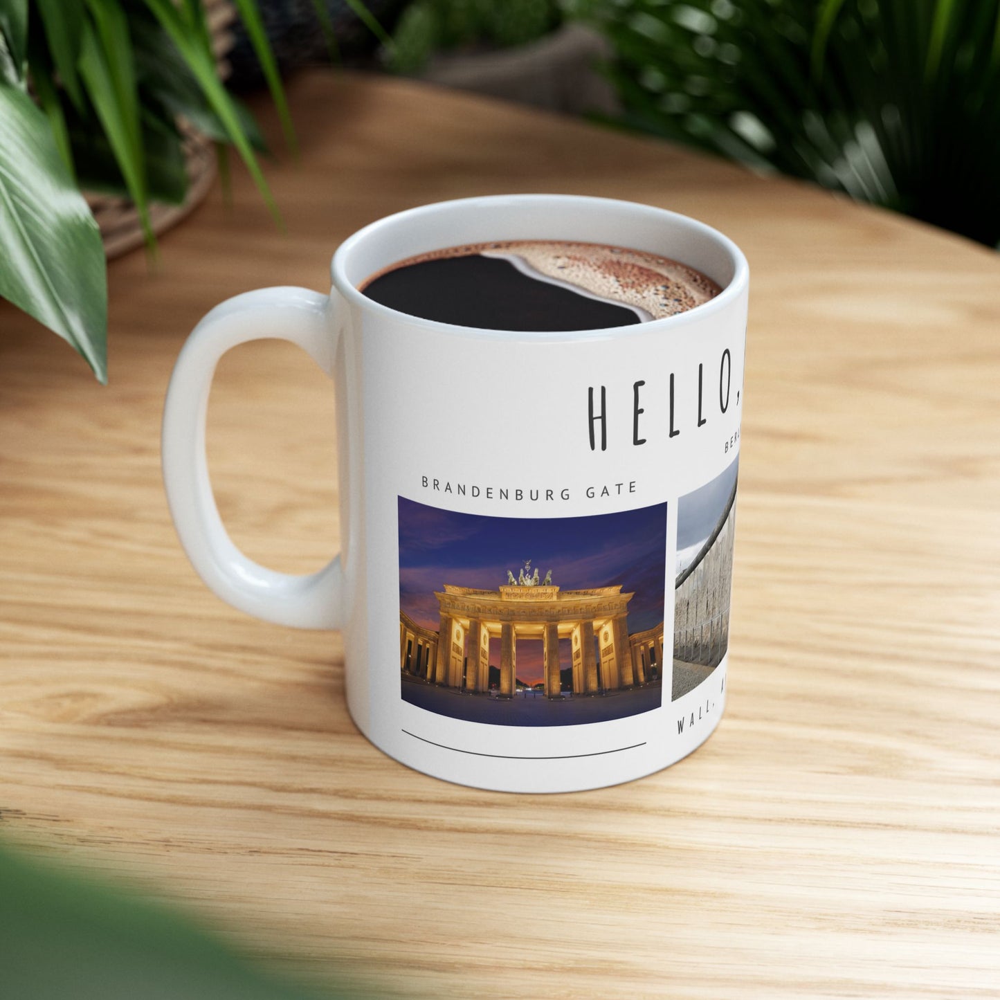 Hello Berlin! Ceramic Travel Mug with Cityscape Design - Perfect Gift for Travelers and History Lovers - 12015