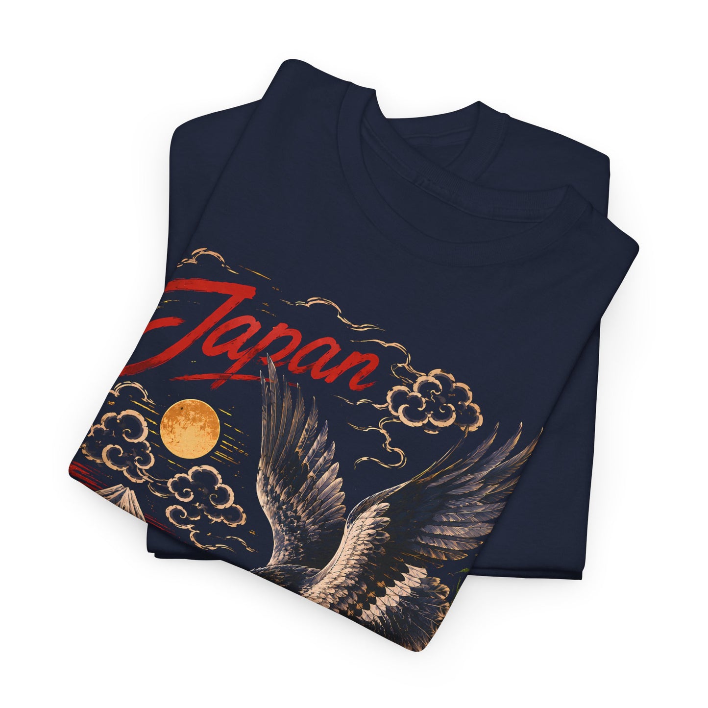 Japan Tiger & Eagle Graphic T-Shirt – Vintage Japanese Tattoo Style Tee - 14910