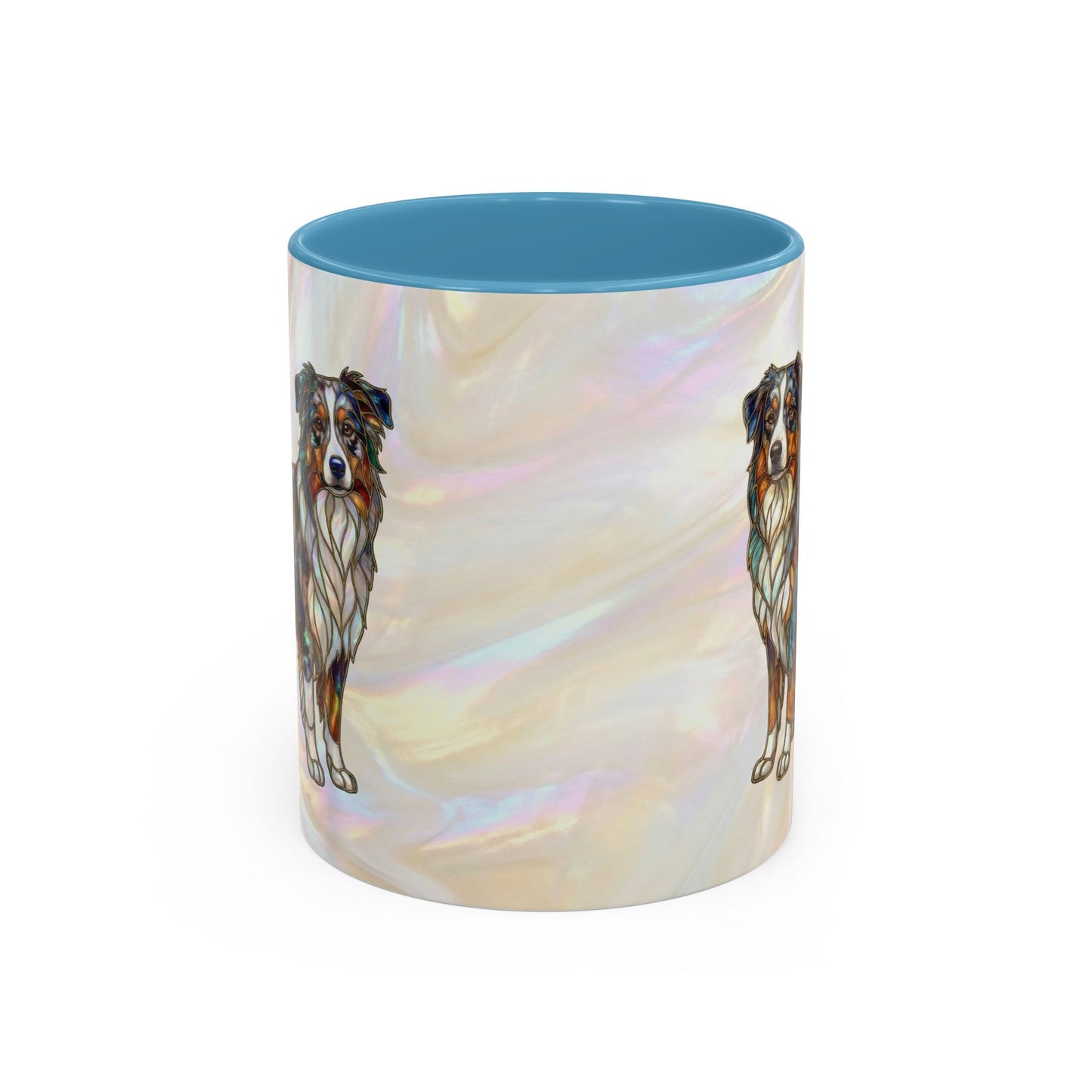 Australian Shepherd Accent Coffee Mug — Stained Glass Design (11/15oz) -14614