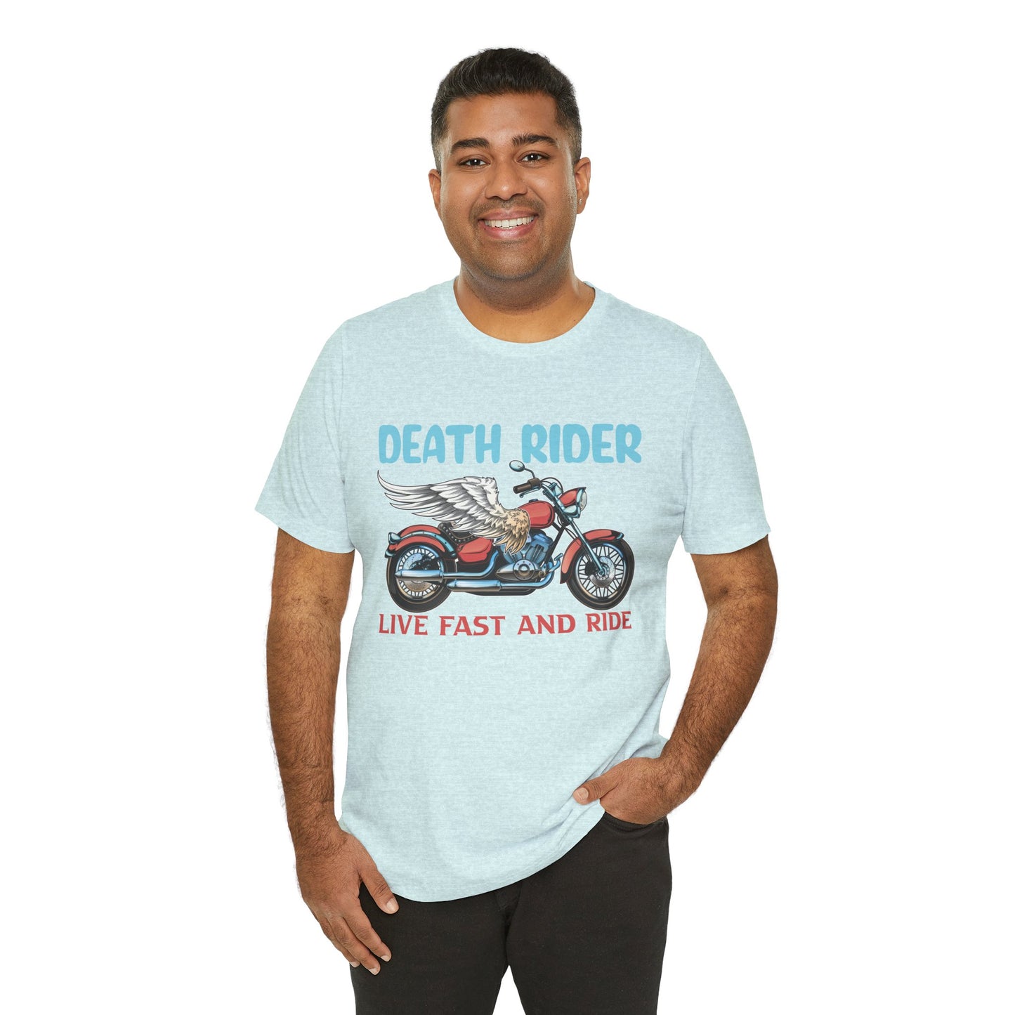 Death Rider, Live Fast and Ride  - Unisex Jersey Short Sleeve Tee - 13595
