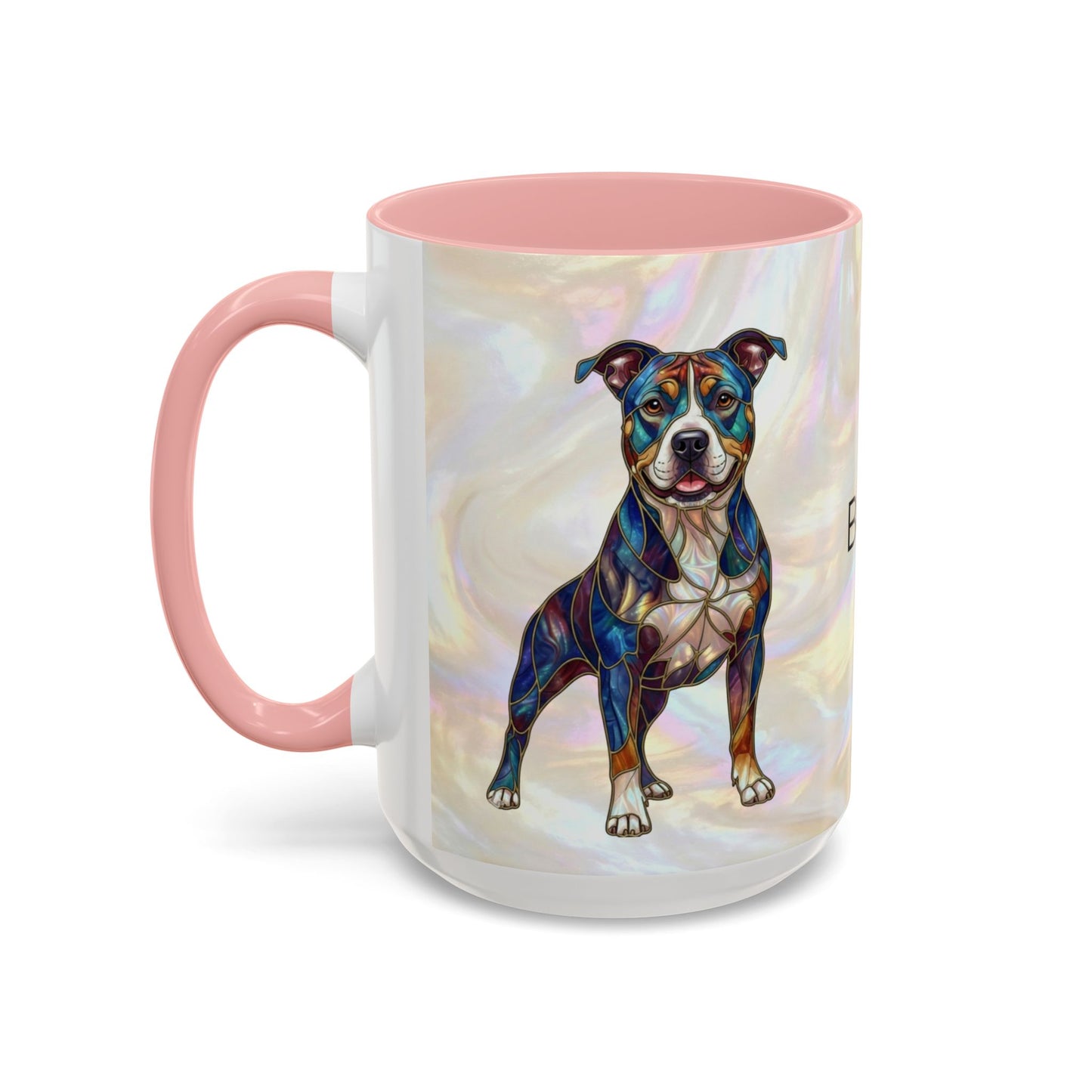 Pitbull Dog Accent Coffee Mug — Stained Glass Design (11/15oz) - 14536