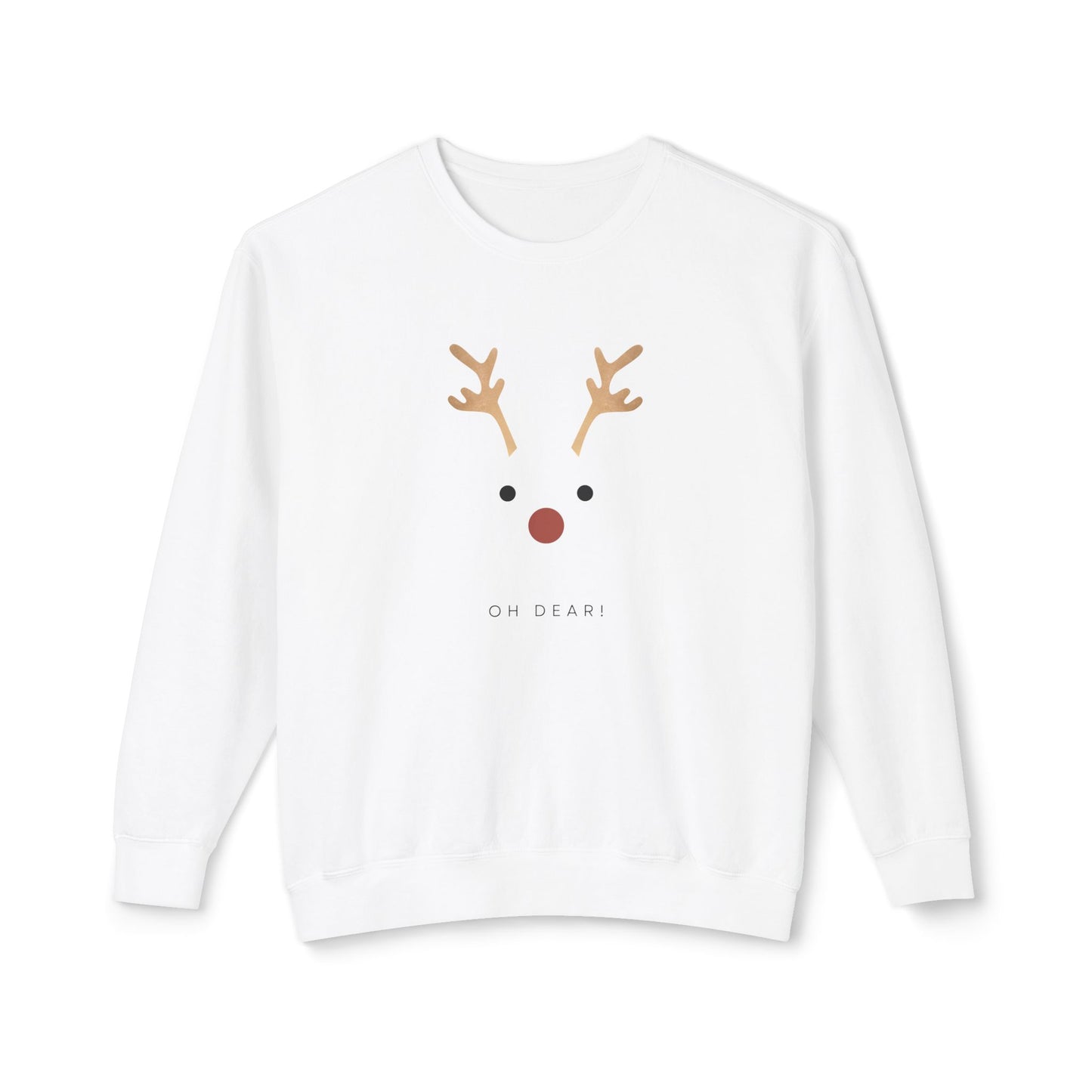 Reindeer, Oh Dear! - Unisex Lightweight Crewneck Sweatshirt - 10486