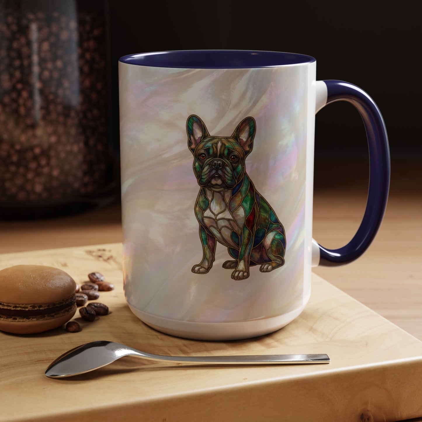 French Bulldog Accent Coffee Mug -Stained Glass Style (11/15oz) - 14632