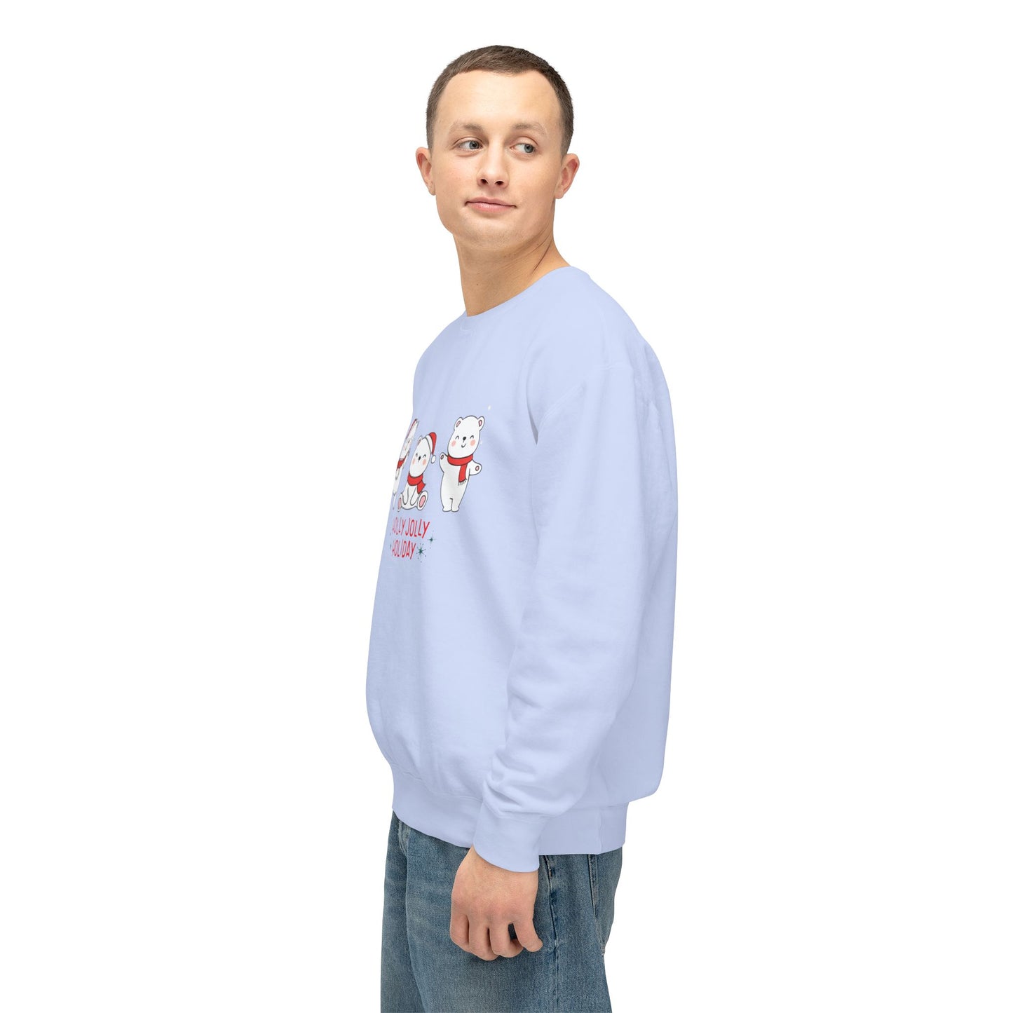 Baby Bears, Holly Jolly Holiday - Unisex Lightweight Crewneck Sweatshirt - 10015