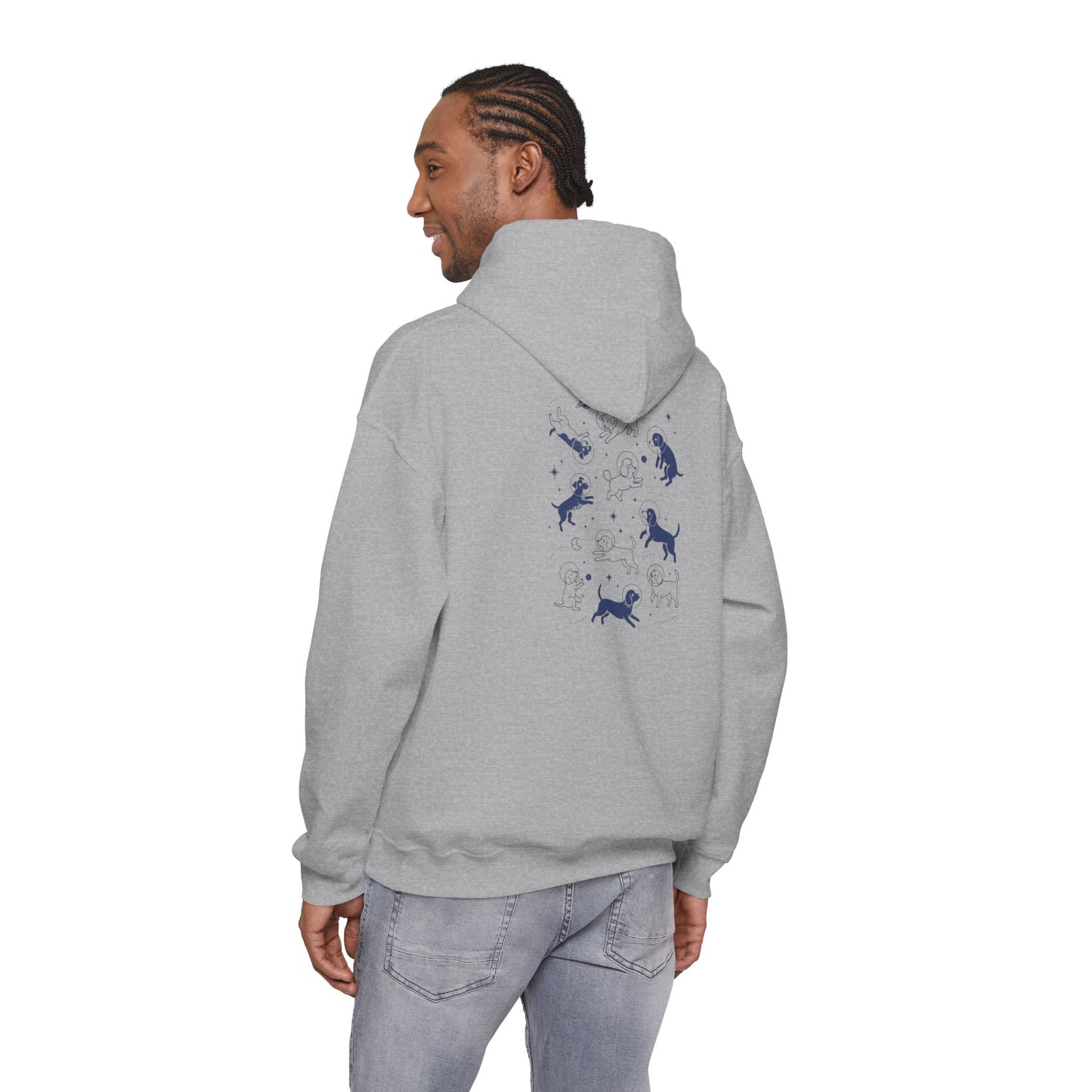 Dog in Space Hoodie – Space Puppy Graphic Hooded Sweatshirt, Unisex Heavy Blend™ - 14679