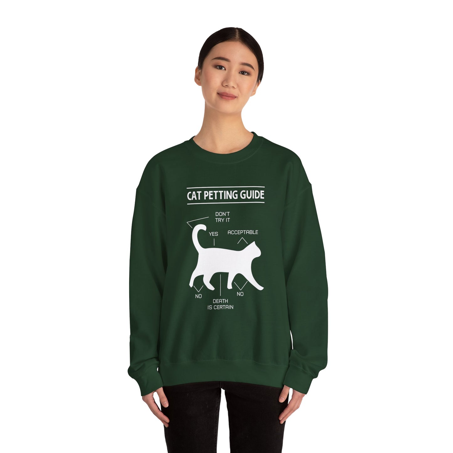 Cat Petting Guide - Unisex Heavy Blend™ Crewneck Sweatshirt