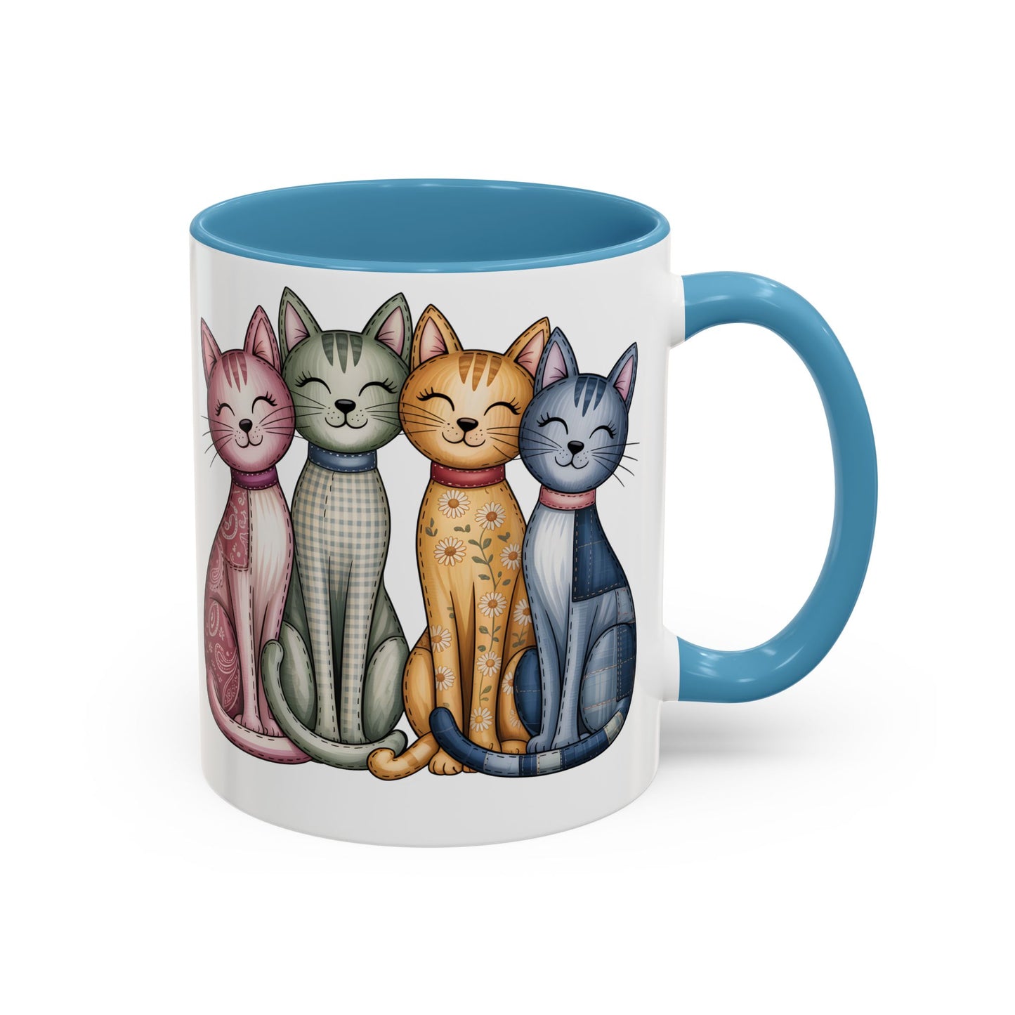 Happy Cats Illustration Mug – Colorful Cat Art Coffee Cup (11oz / 15oz) - 14769