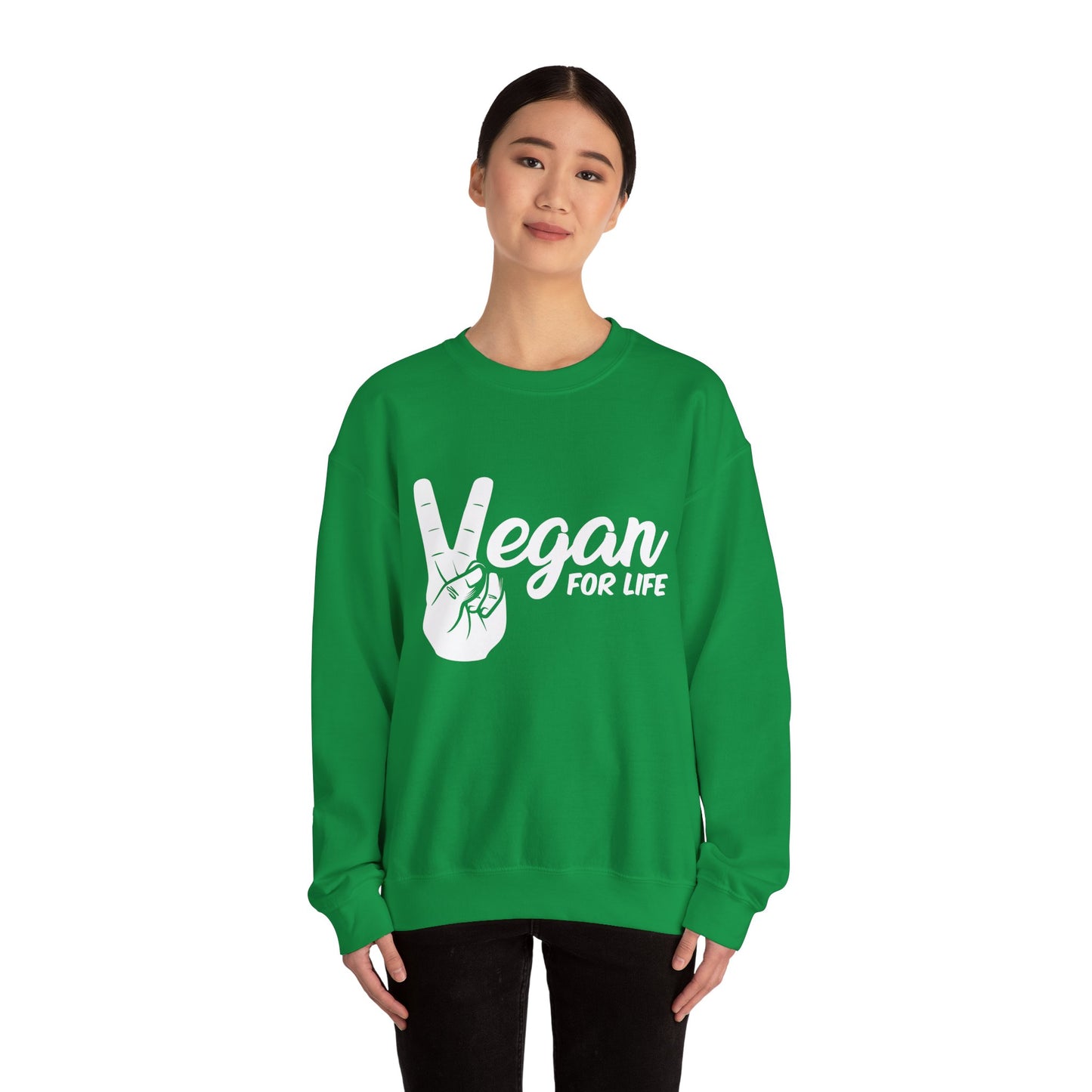 Vegan For Life - Unisex Heavy Blend™ Crewneck Sweatshirt